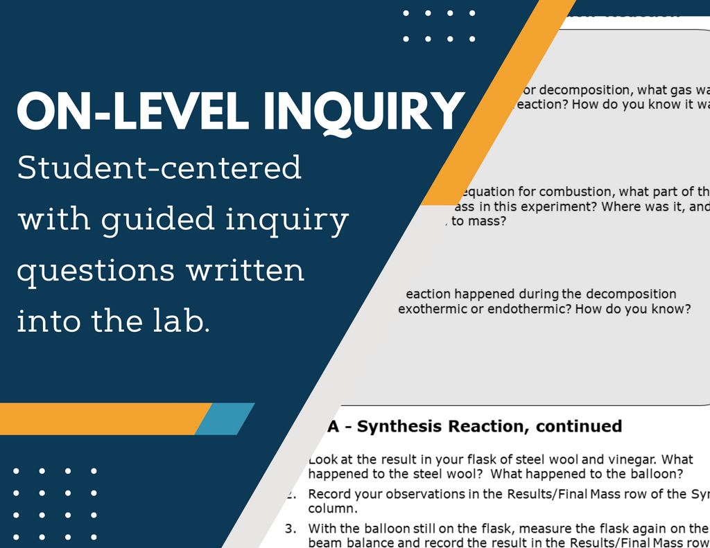 Chemical Reactions and Mass Inquiry Lab - MS 6-8 Science