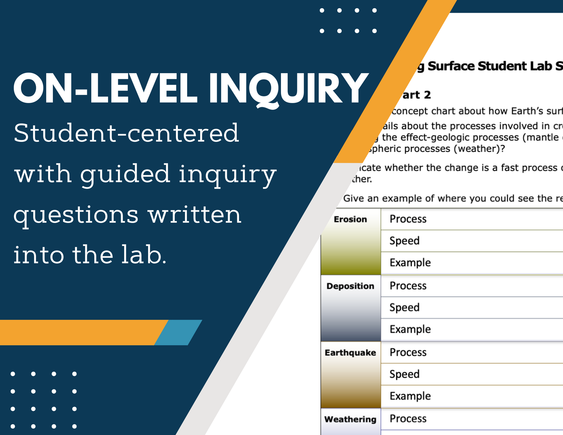 Earth's Changing Surface Inquiry Lab - NGSS MS ESS2-2