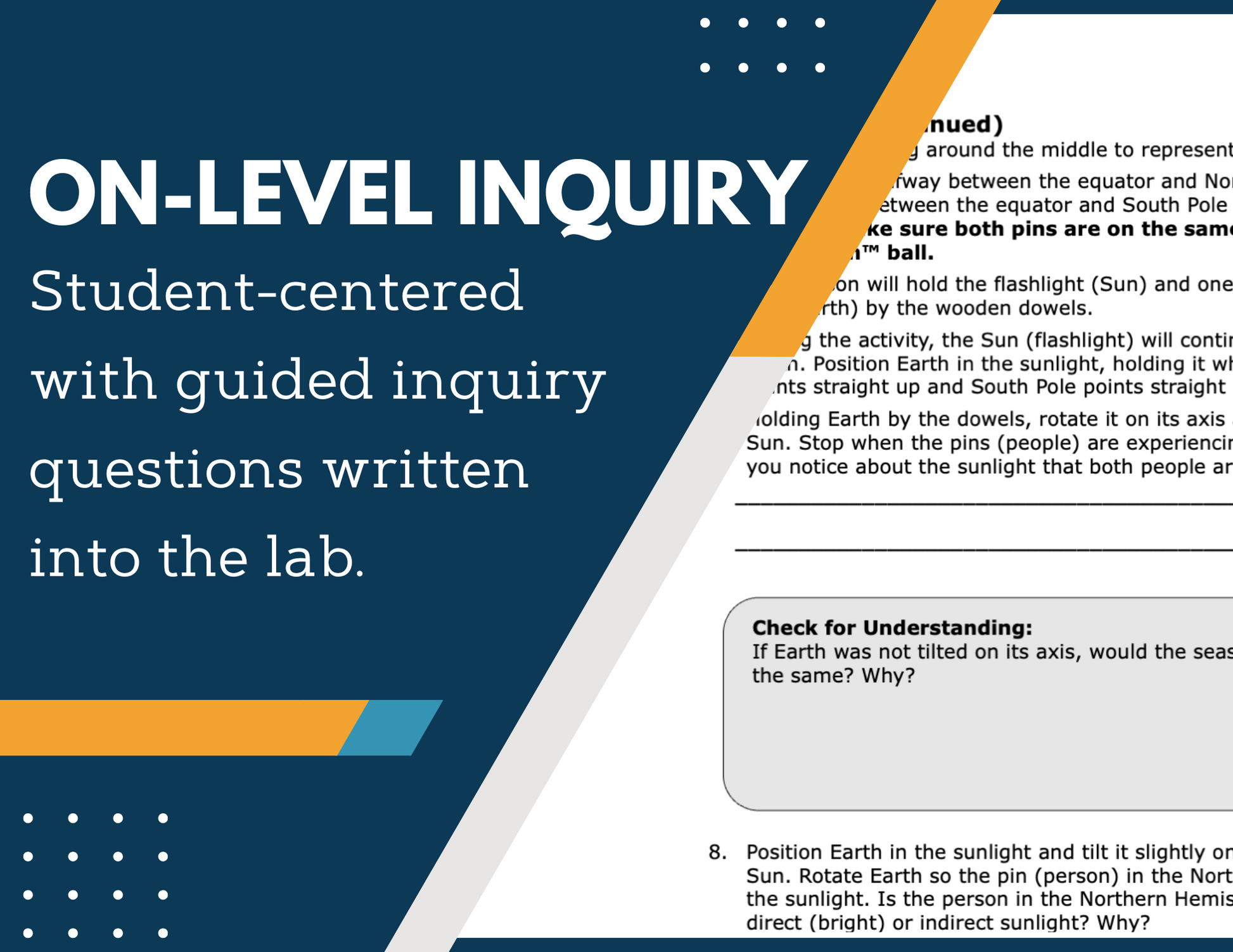 Seasons - Rotation and Revolution Inquiry Lab - NGSS MS ESS1-1