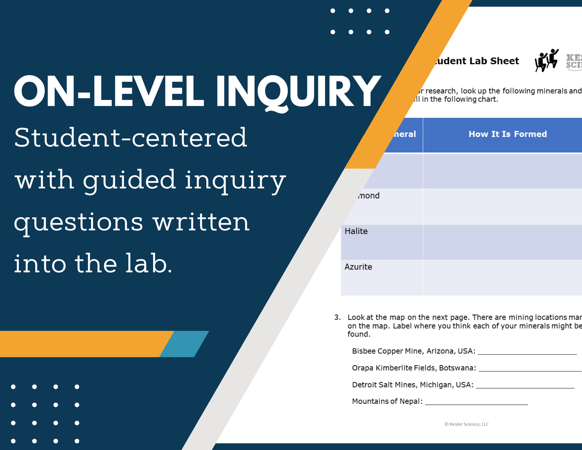 Geosciences - Mineral Distribution Inquiry Lab - NGSS MS ESS3-1