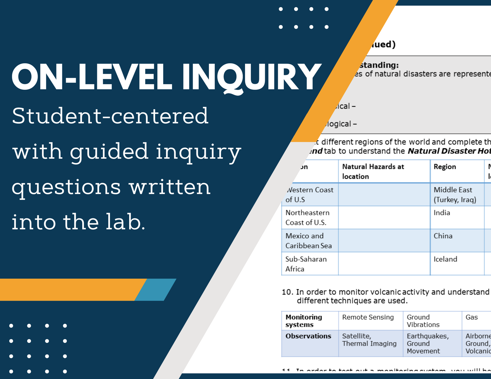 Natural Hazards Inquiry Lab - NGSS MS ESS3-2