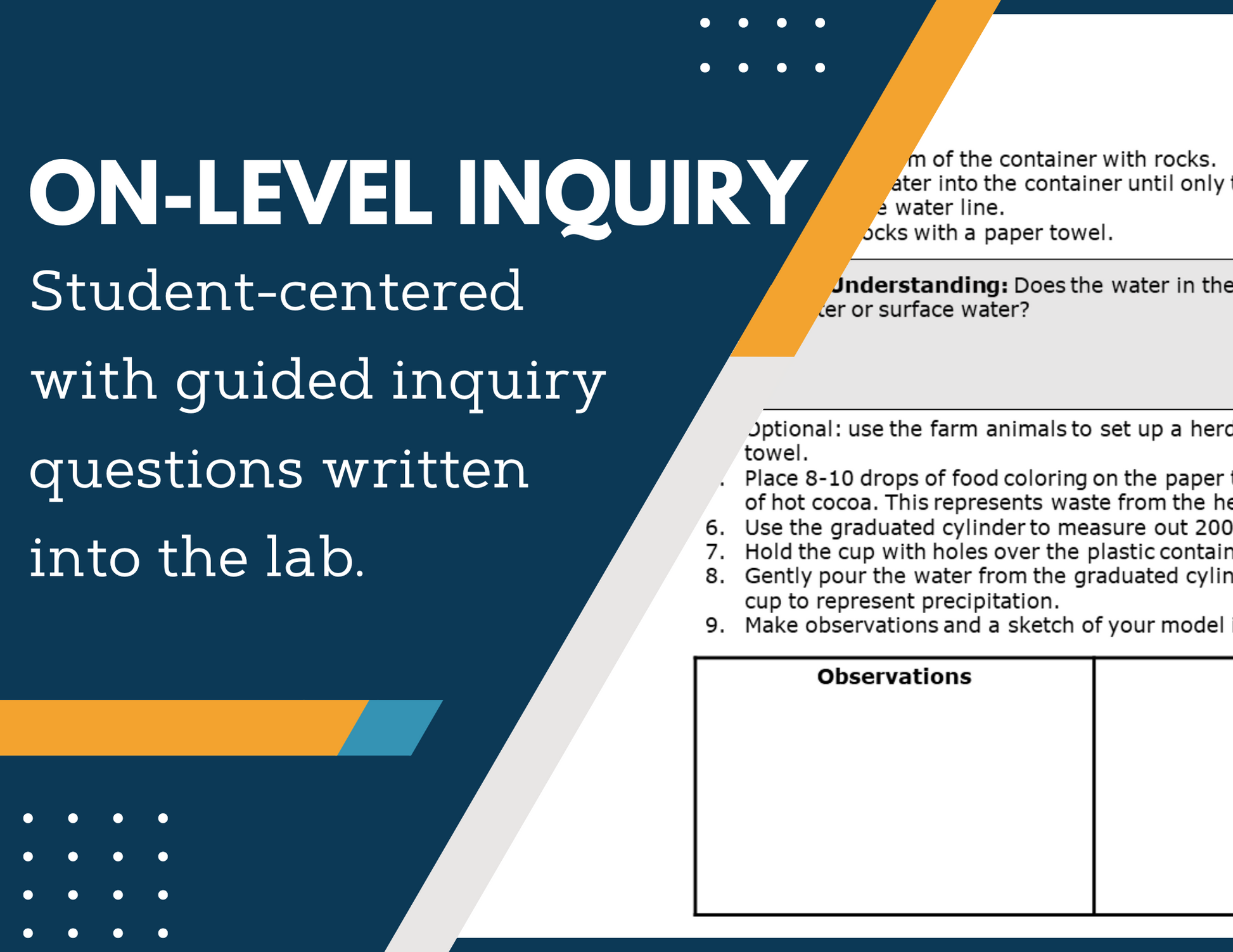 Watersheds Inquiry Lab - MS 6-8 Science TEKS