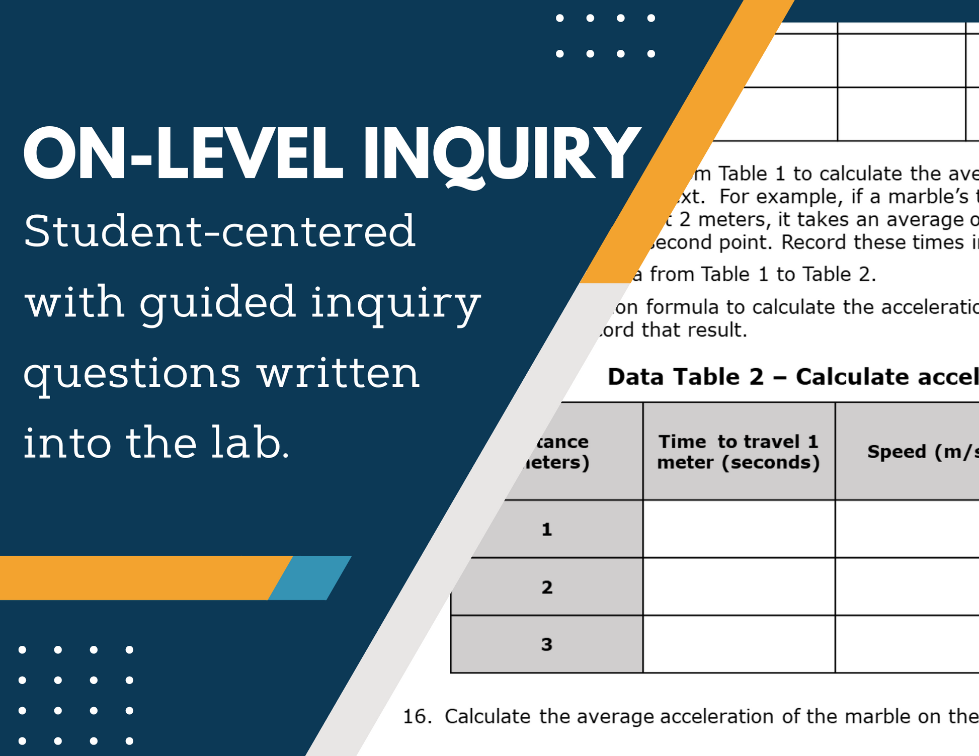 Acceleration Inquiry Lab - MS 6-8 Science TEKS