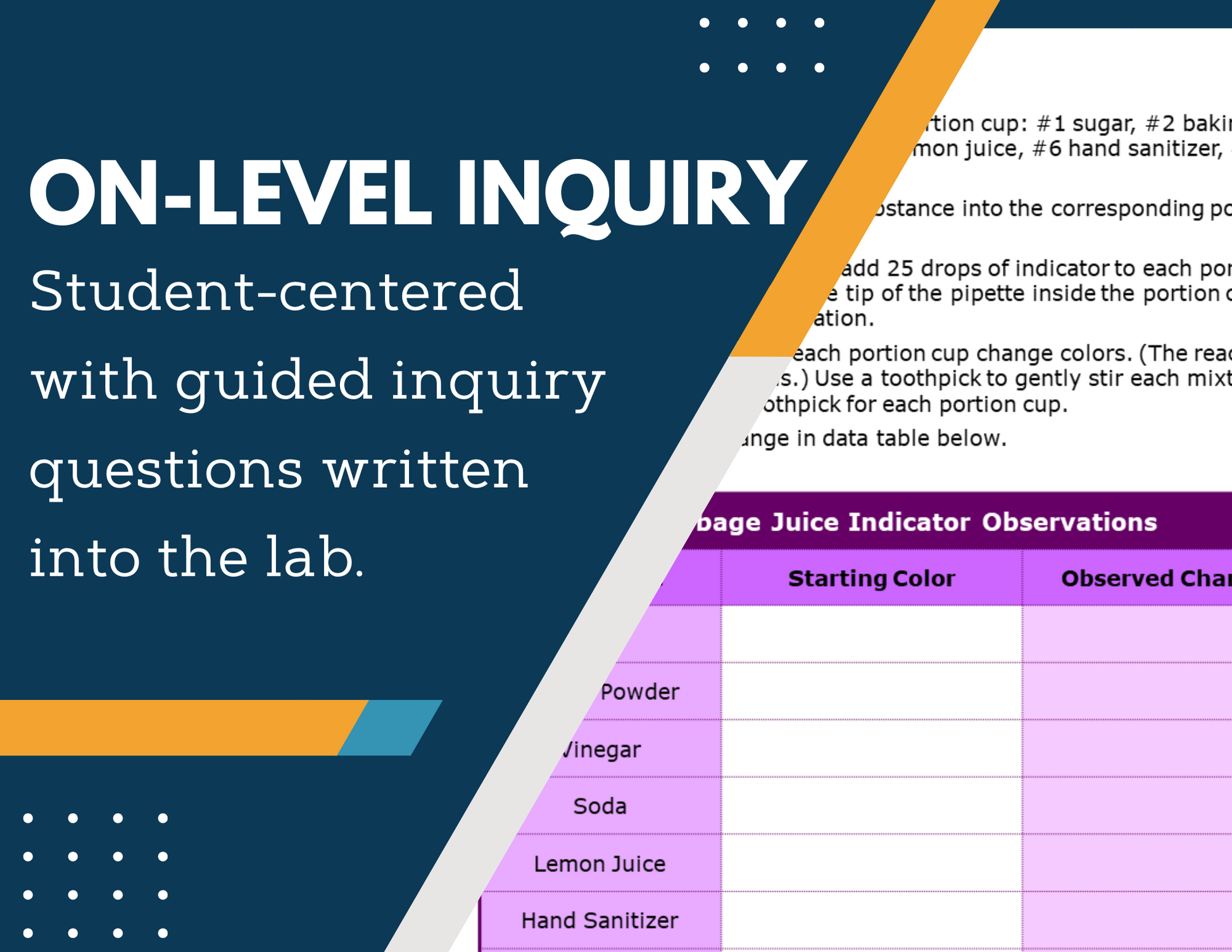 Acids and Bases Inquiry Lab - MS 6-8 Science