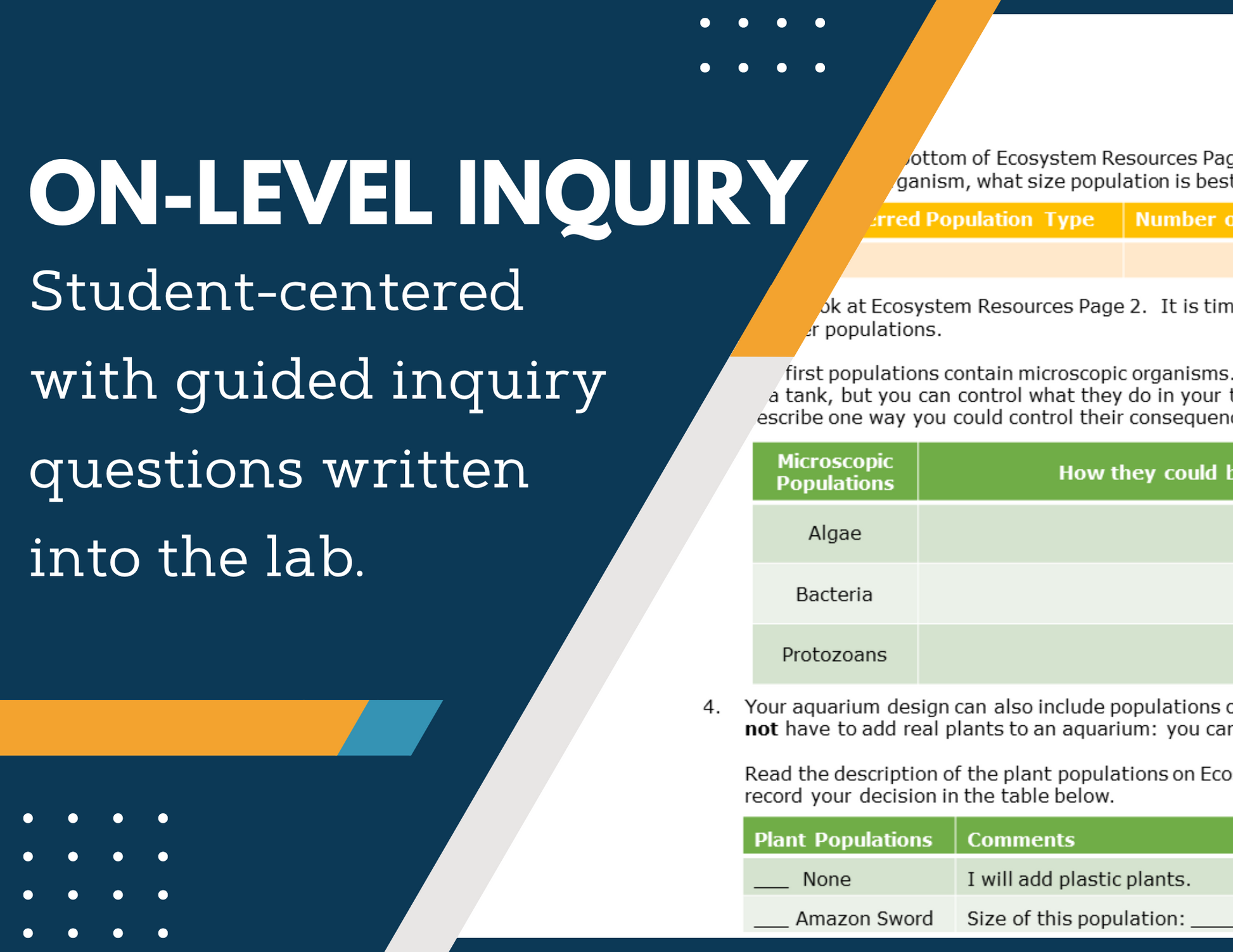 Organization in an Ecosystem Inquiry Lab - MS 6-8 Science TEKS