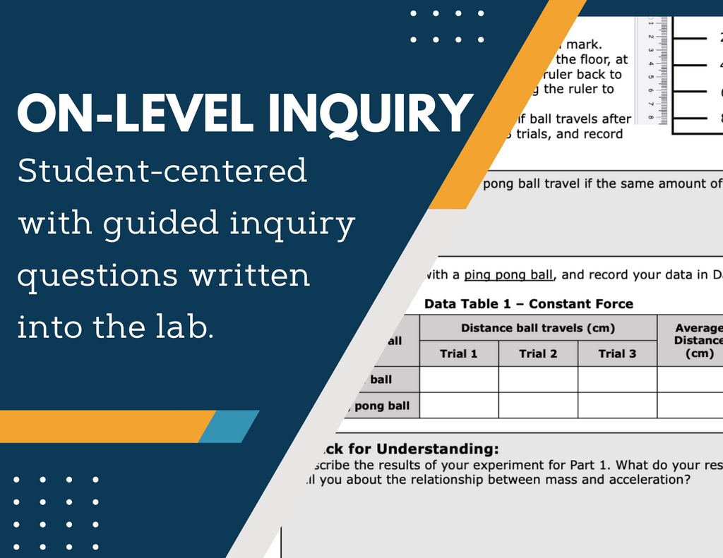 Newton's Second Law Inquiry Lab - NGSS MS PS2-2, TEKS 6-8