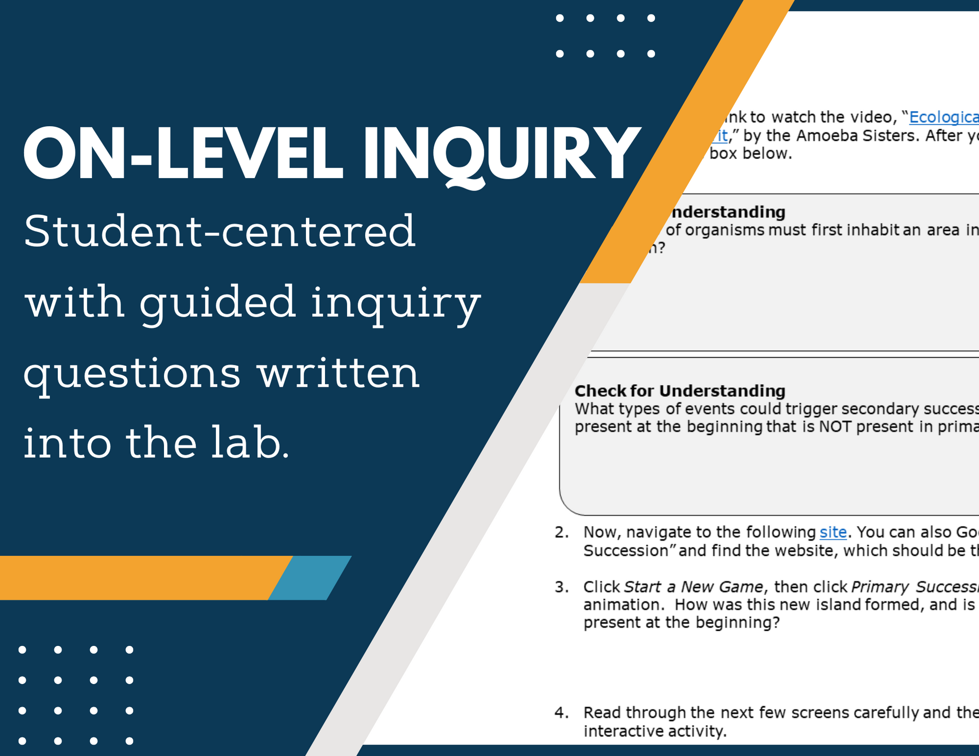 Succession Inquiry Lab - MS 6-8 Science TEKS