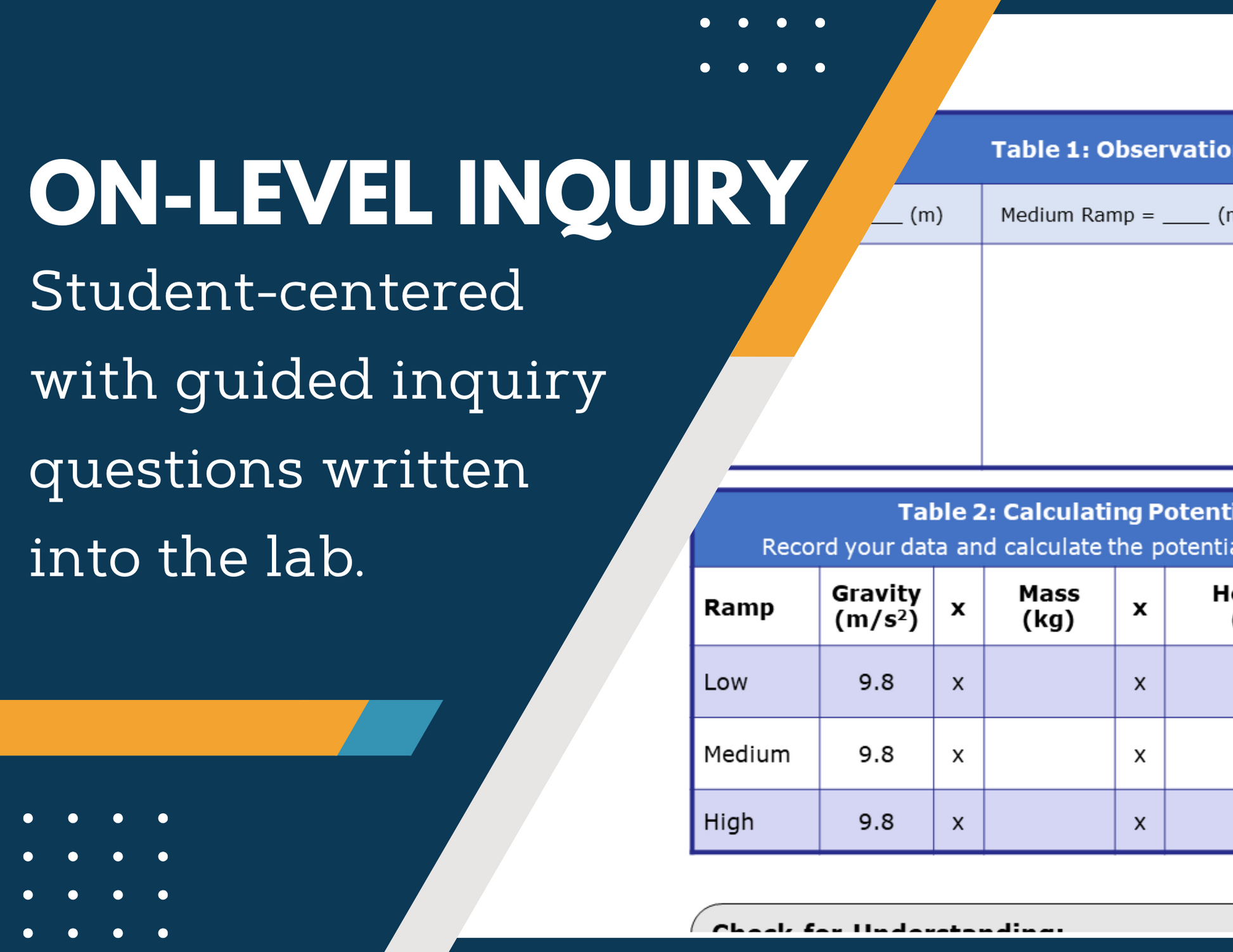 Potential Energy and Height Inquiry Lab - NGSS MS PS3-2