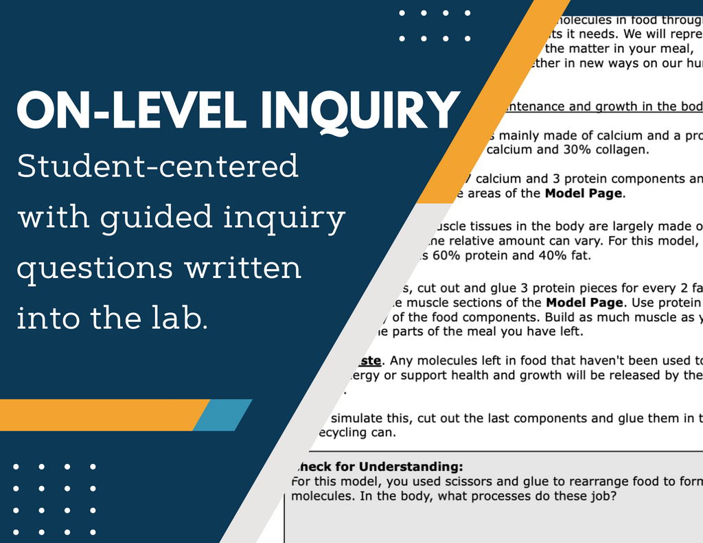 Food Chemistry Inquiry Lab - NGSS MS LS1-7