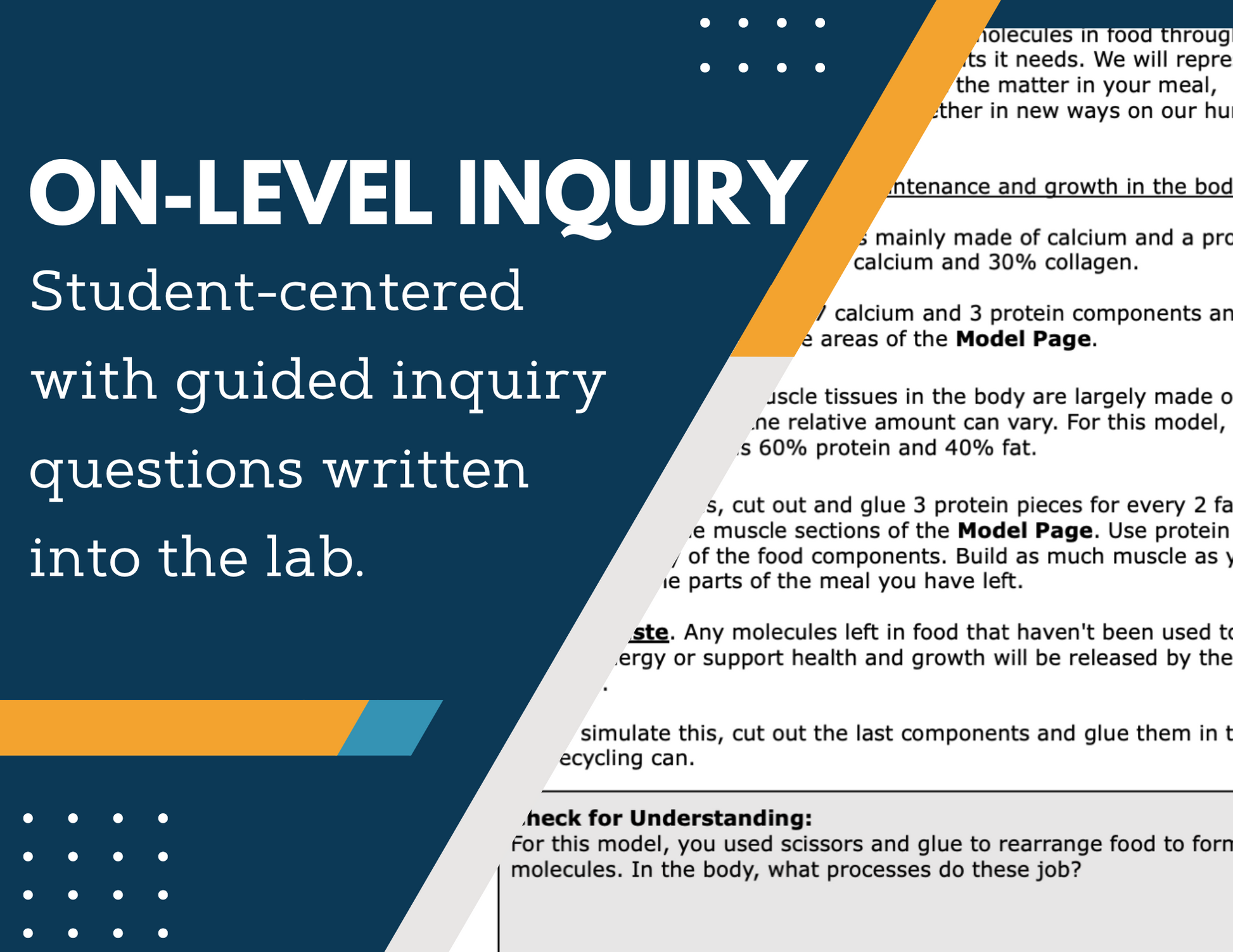 Food Chemistry Inquiry Lab - NGSS MS LS1-7
