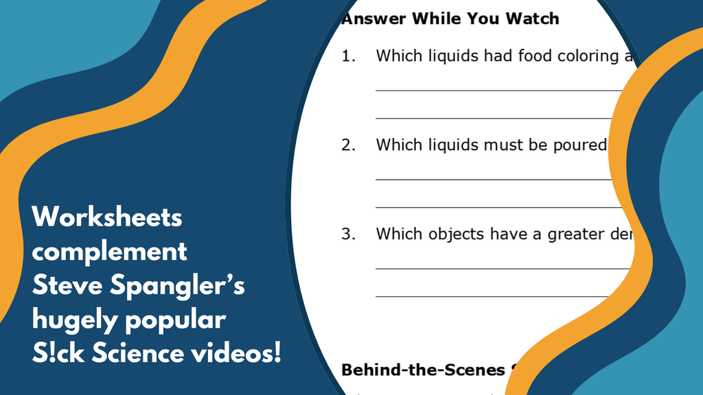 Amazing Density Tower - Spangler Video Worksheets with CER