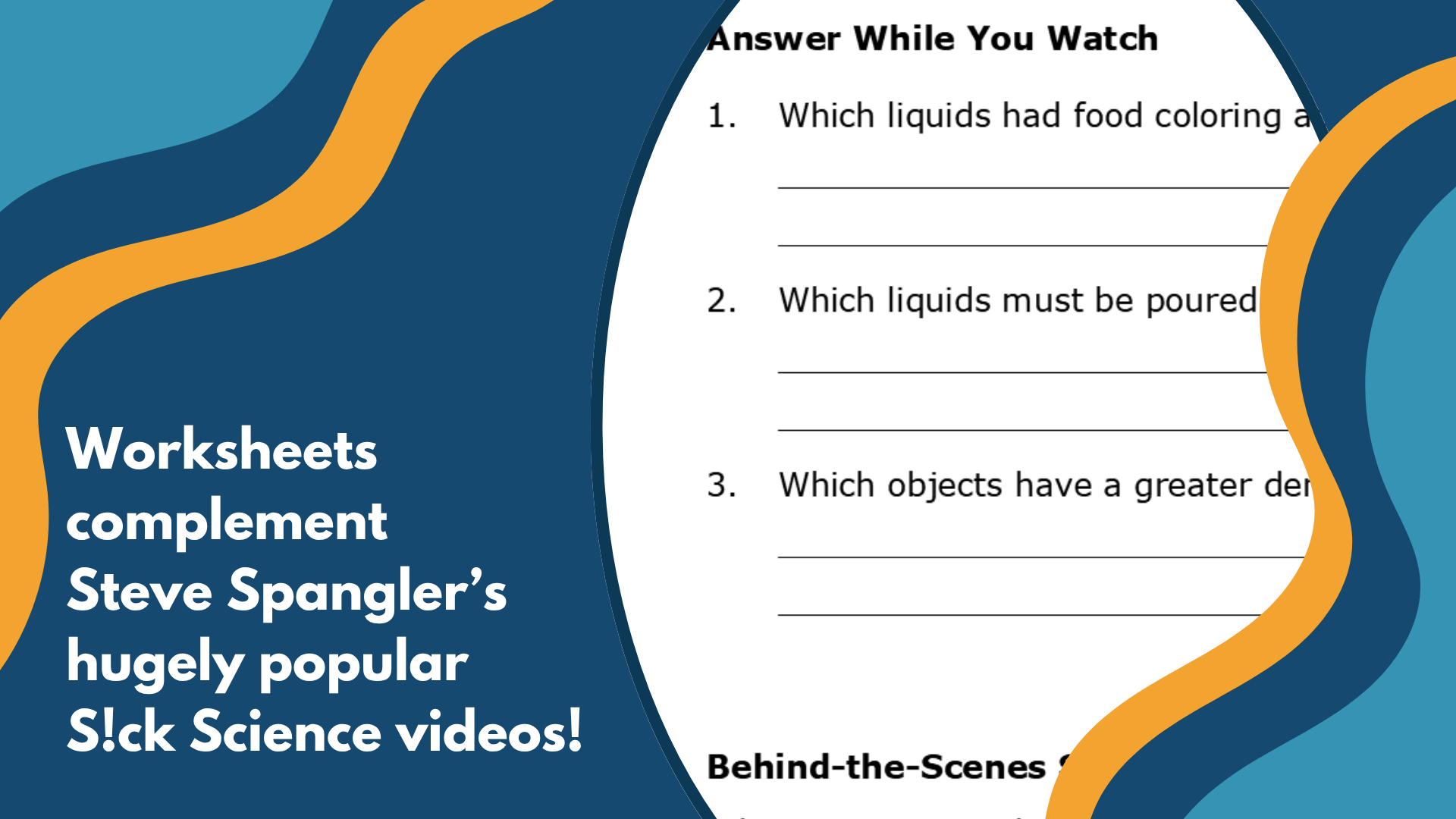 Amazing Density Tower - Spangler Video Worksheets with CER