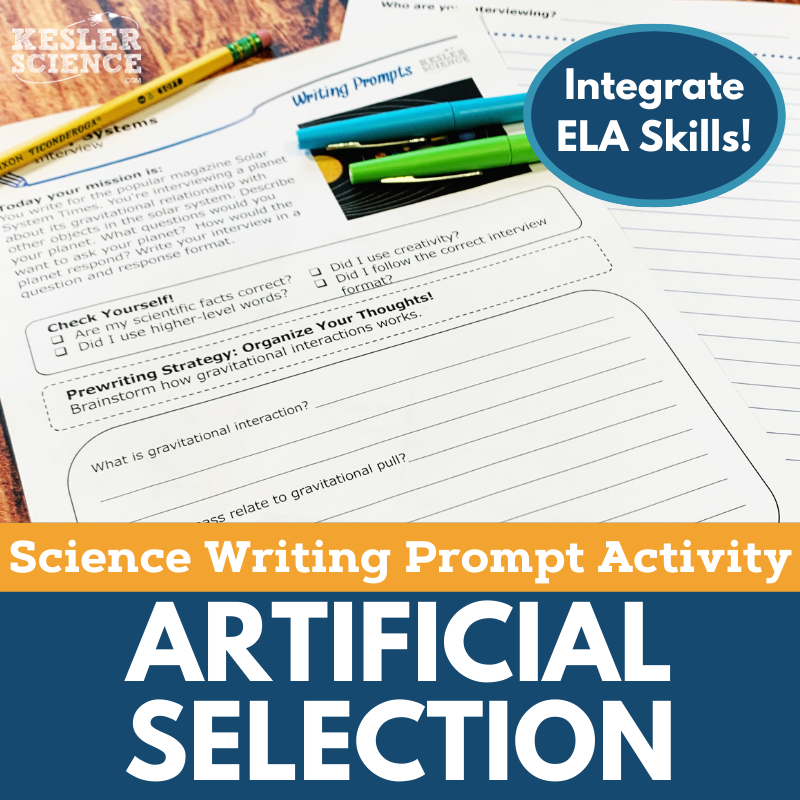 Writing Prompts - Artificial Selection - MS 6-8 NGSS