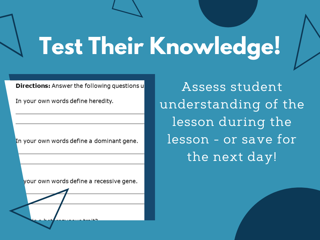 MS 6th 7th 8th - Genetics - Sub Plans