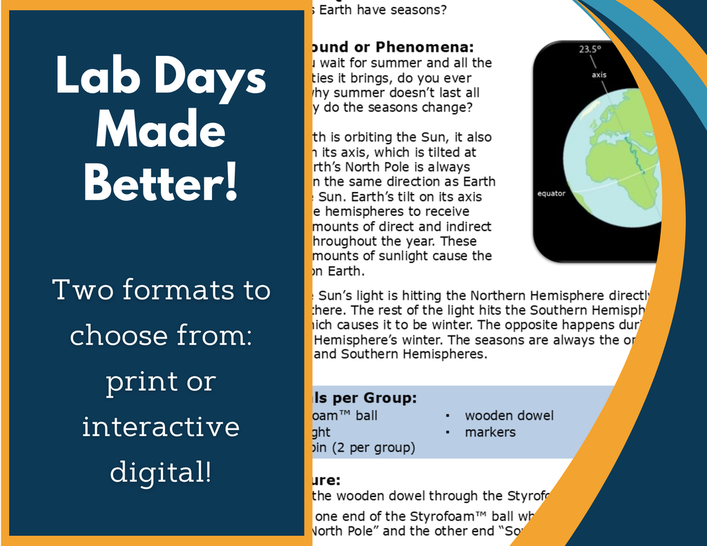 Earth Sun Moon - Seasons Digital Inquiry Lab - NGSS MS ESS1-1
