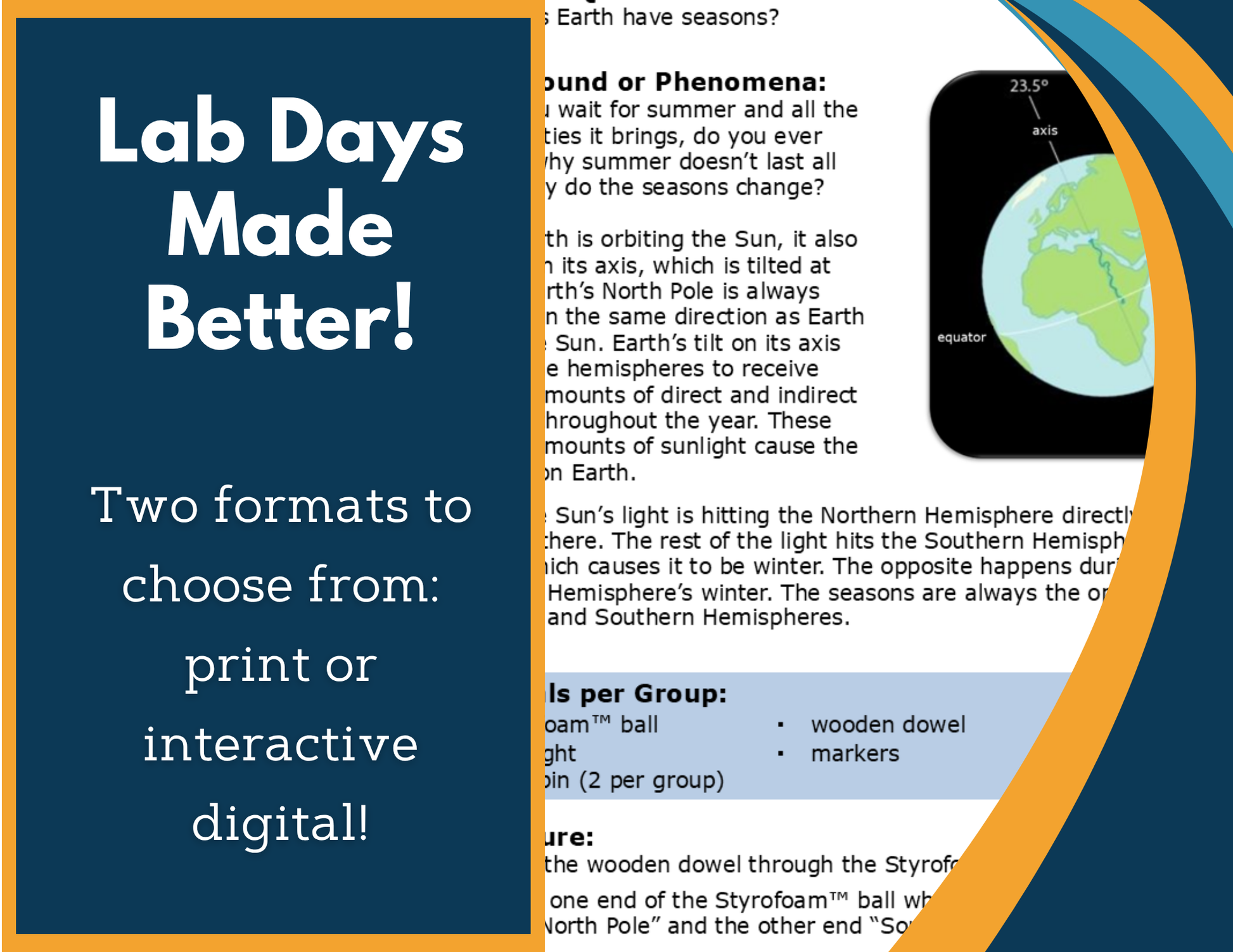 Earth Sun Moon - Seasons Digital Inquiry Lab - NGSS MS ESS1-1