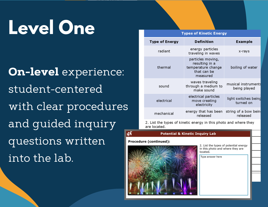 Potential & Kinetic Energy Digital Inquiry Lab - MS 6-8