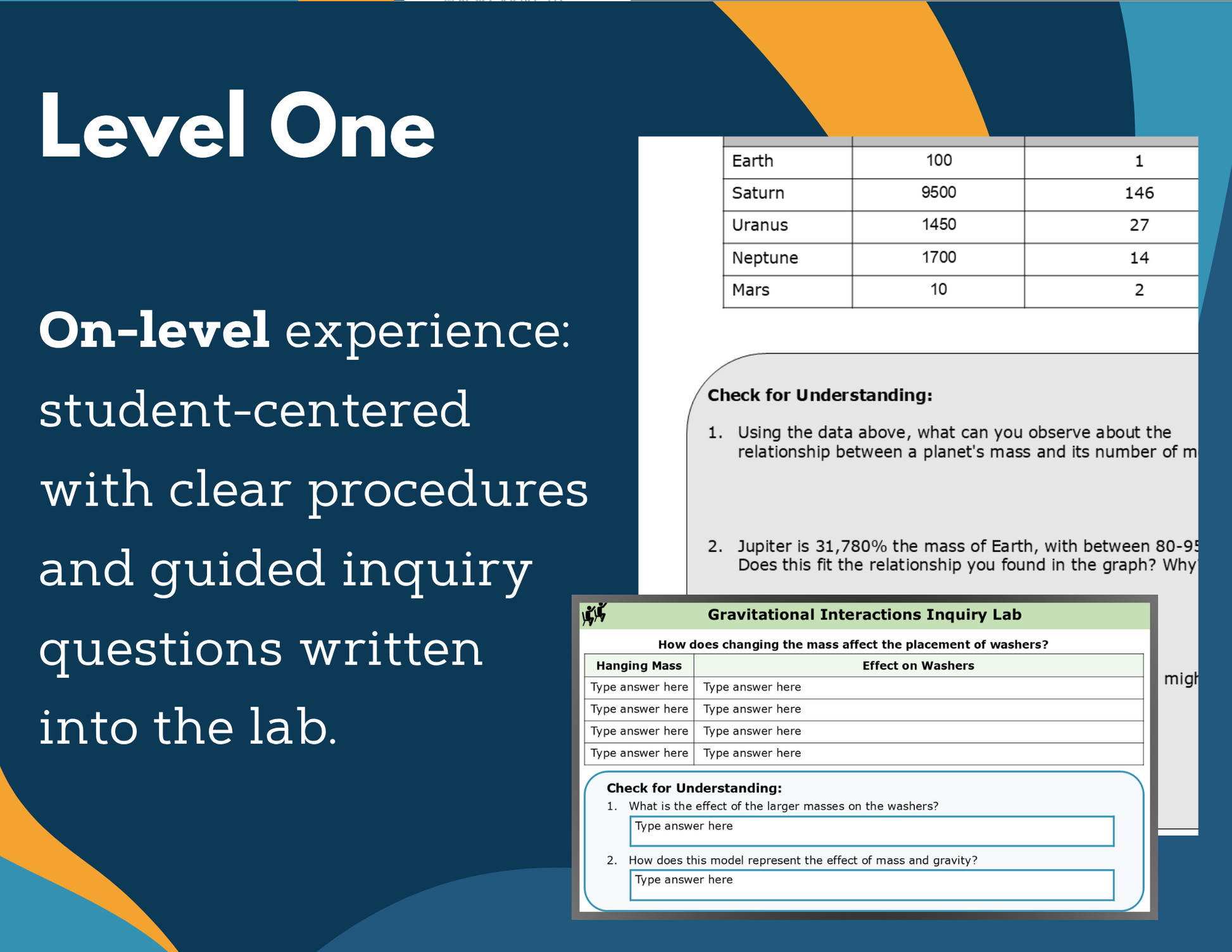 Gravitational Interactions Digital Inquiry Lab - NGSS MS PS2-4