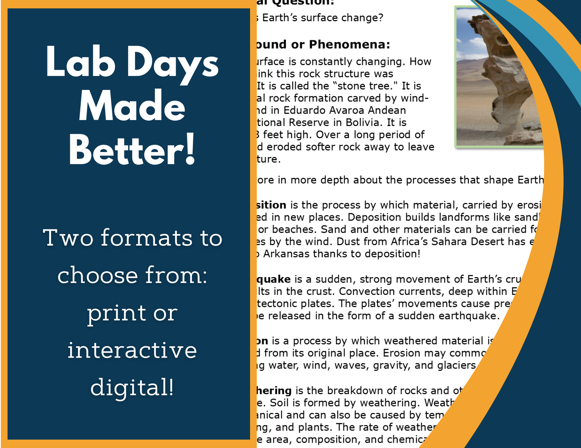 Geoscience Processes Digital Inquiry Lab - NGSS MS ESS2-2