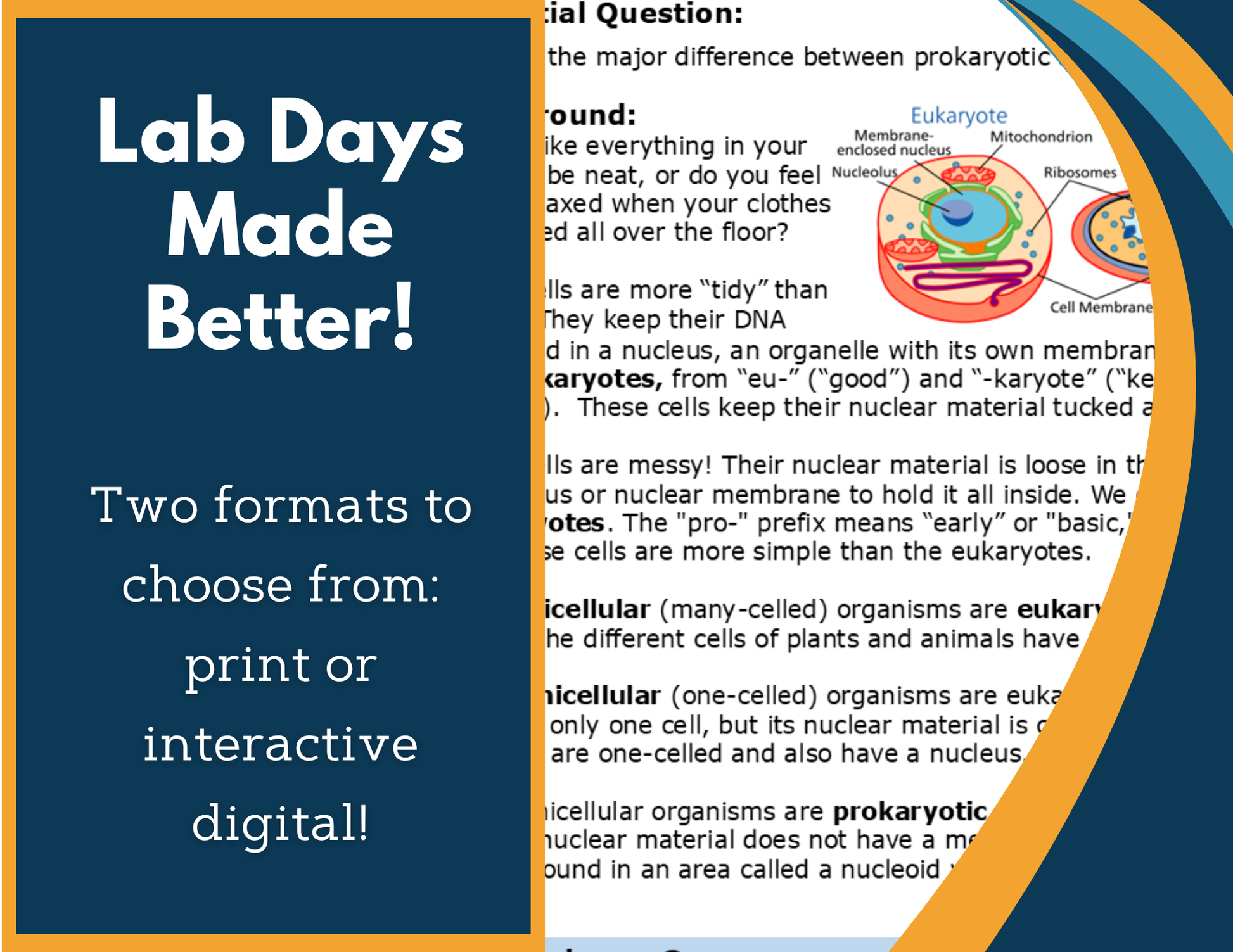 Prokaryotic & Eukaryotic Cells Digital Inquiry Lab - MS 6-8