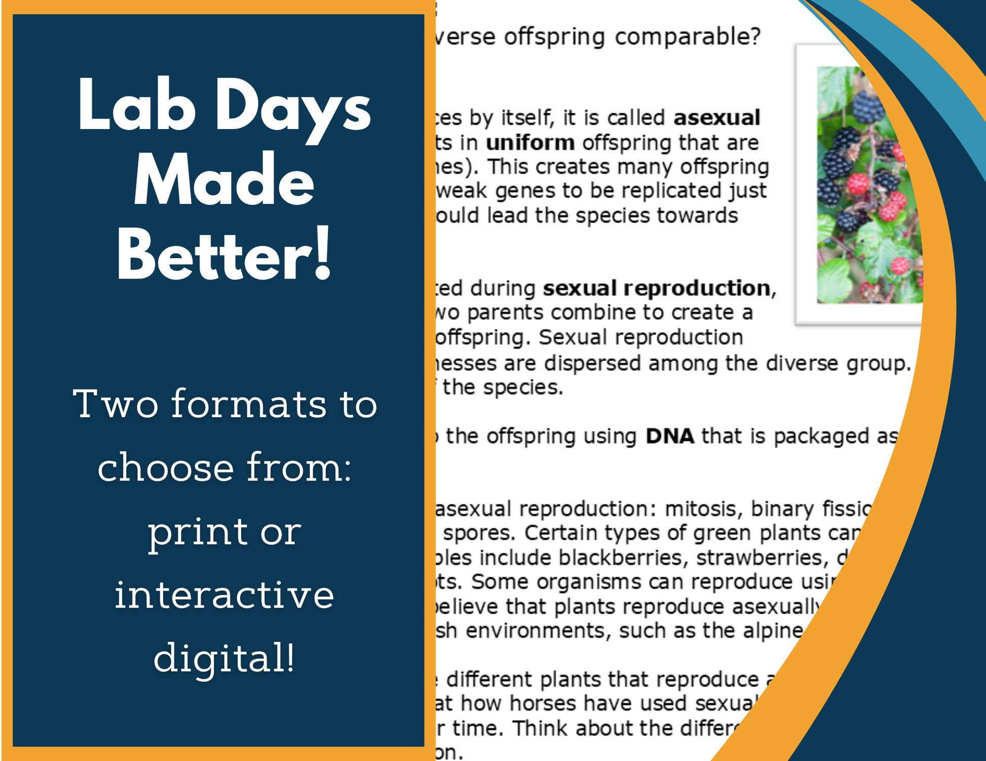Sexual & Asexual Reproduction Digital Inquiry Lab - MS 6-8