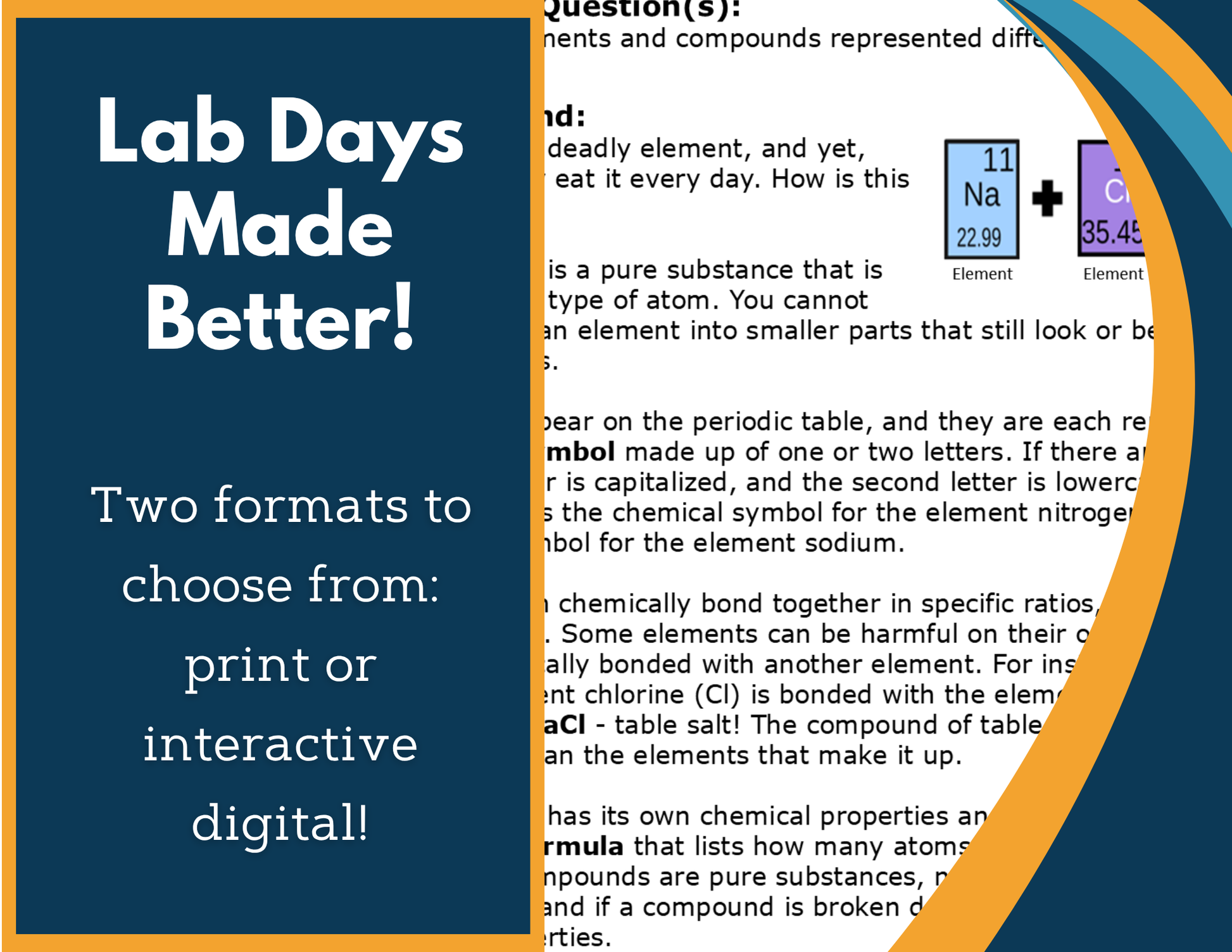 Elements & Compounds Digital Inquiry Lab - MS 6-8