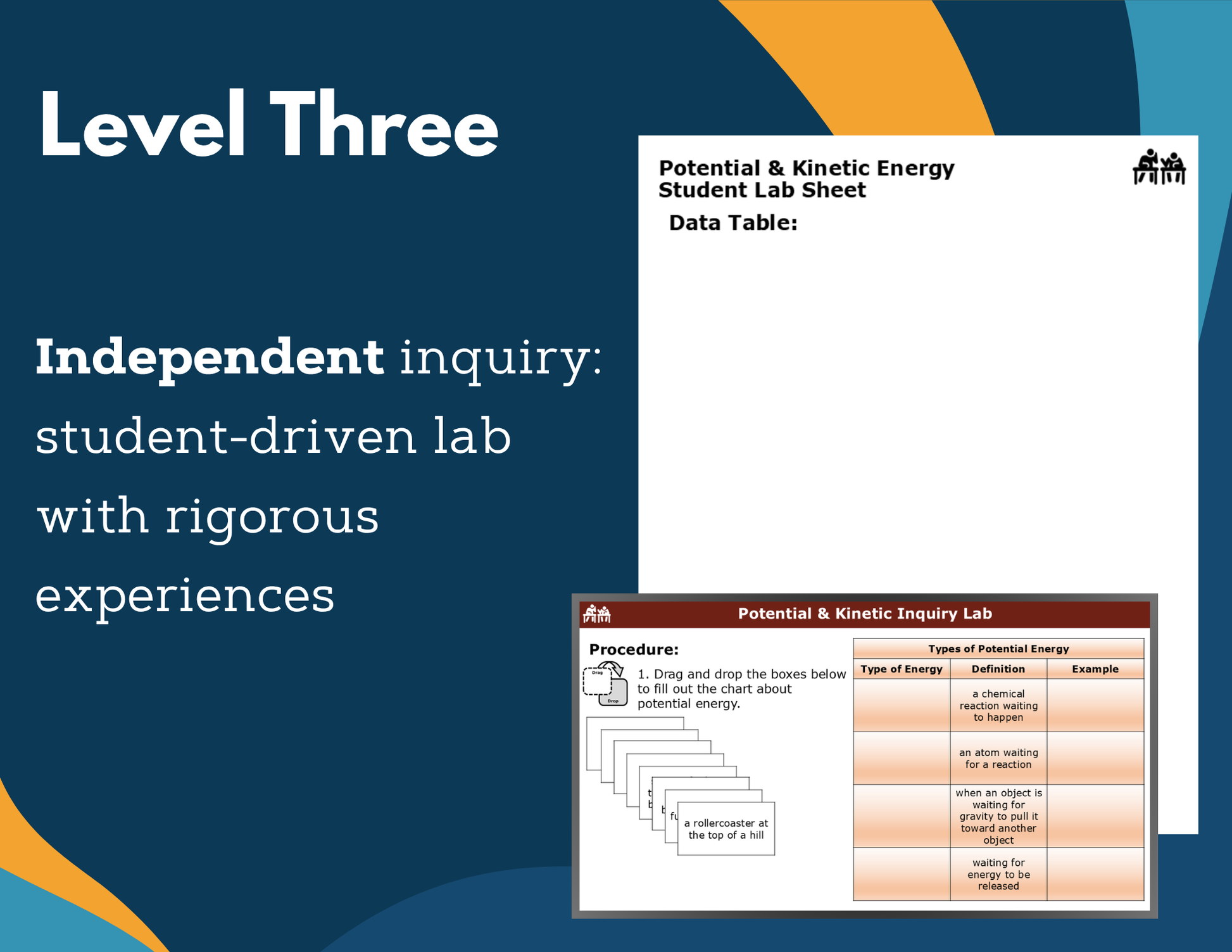 Potential & Kinetic Energy Digital Inquiry Lab - MS 6-8