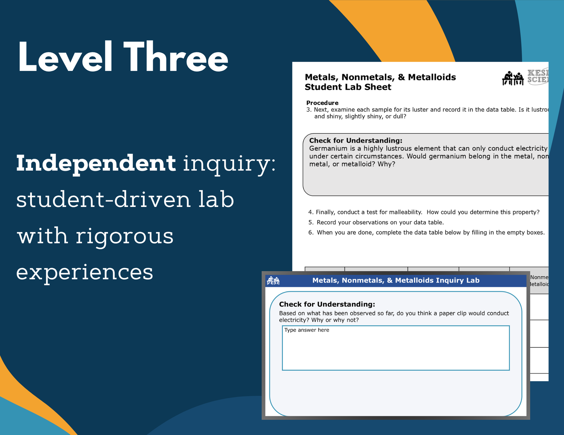 Metals, Nonmetals, & Metalloids Digital Inquiry Lab - MS 6-8