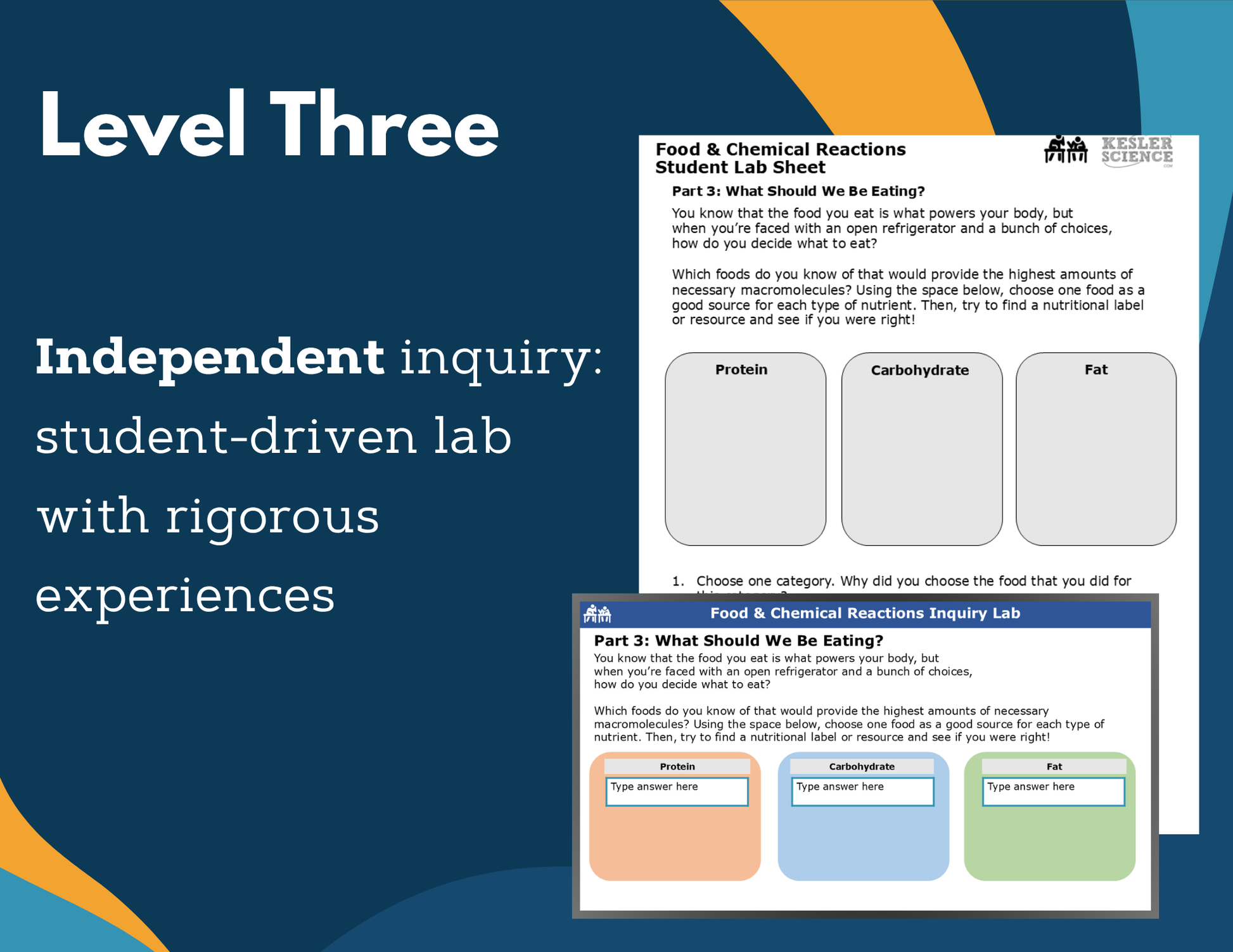 Food & Chemical Reactions Digital Inquiry Lab - NGSS MS LS1-7