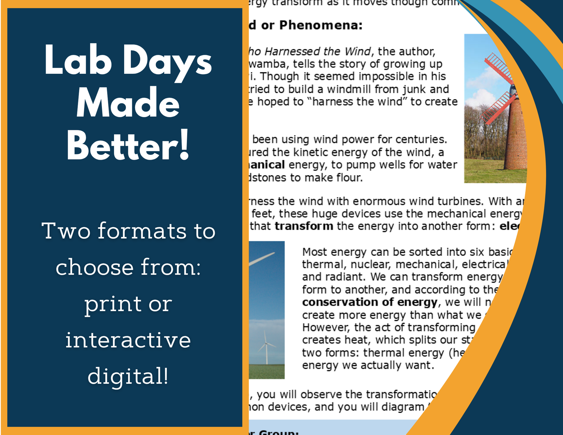 Energy Transformations Digital Inquiry Lab - MS 6-8