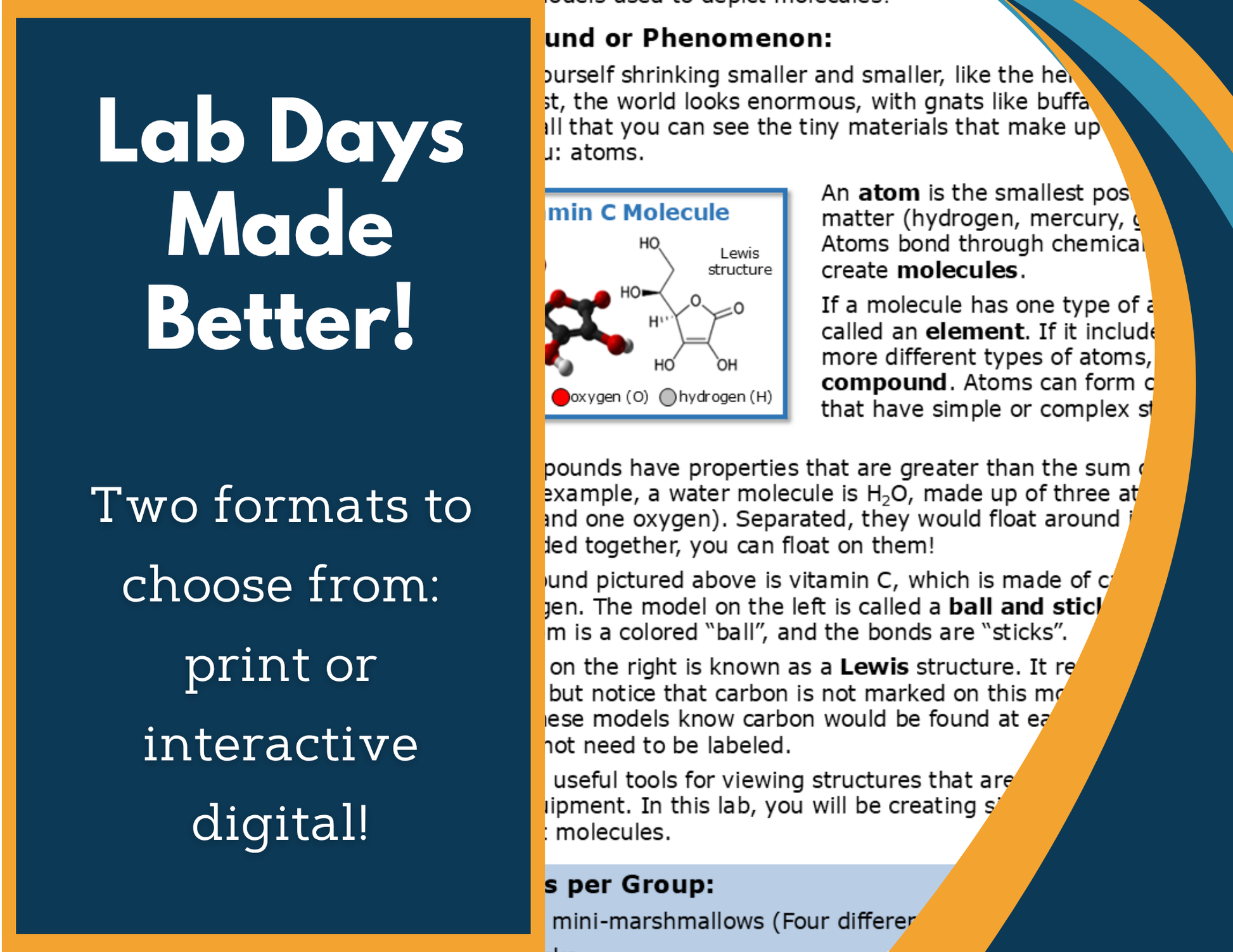 Molecules Extended Structures Digital Inquiry Lab - NGSS MS PS1-1