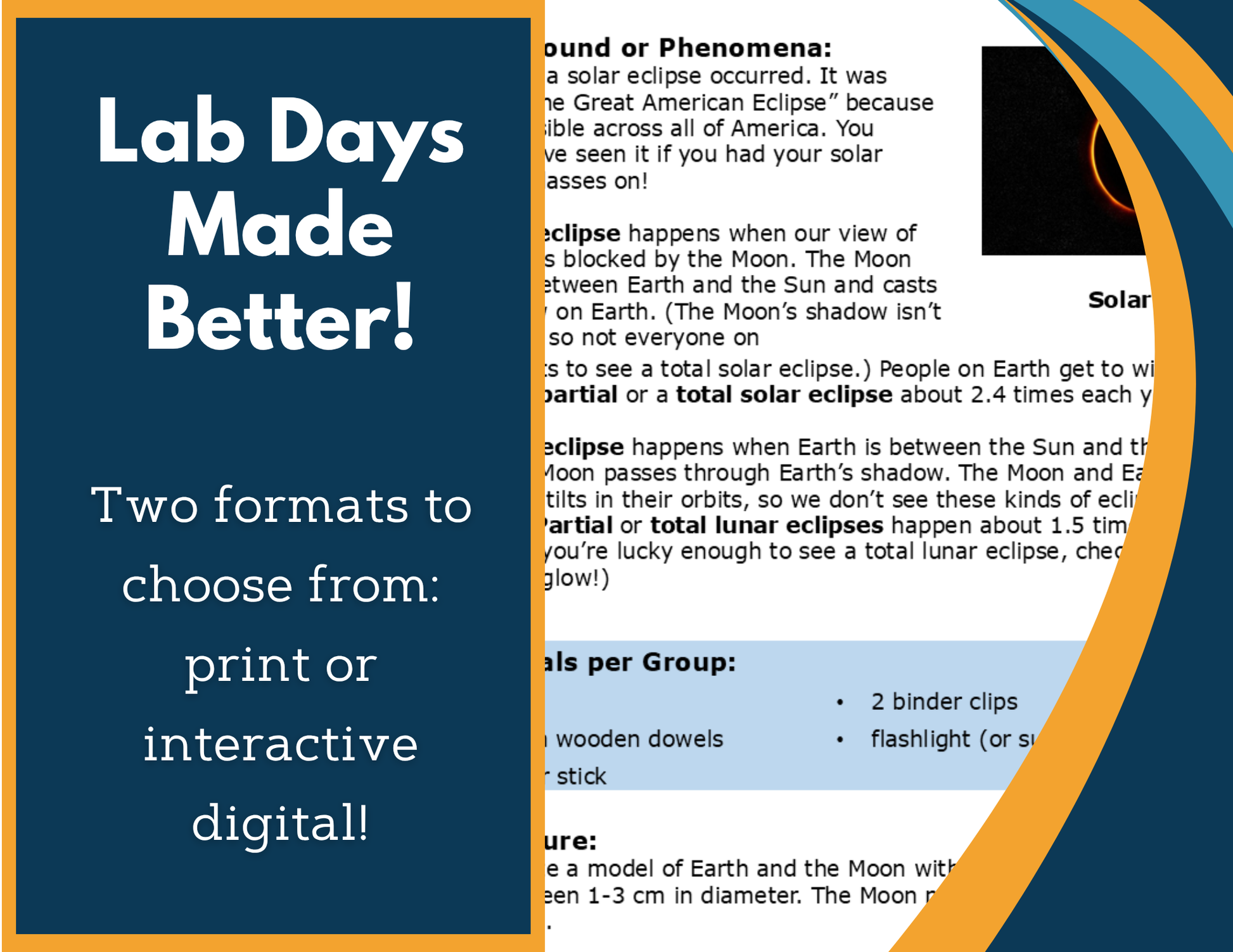 Earth Sun Moon - Eclipses Digital Inquiry Lab - NGSS MS ESS1-1