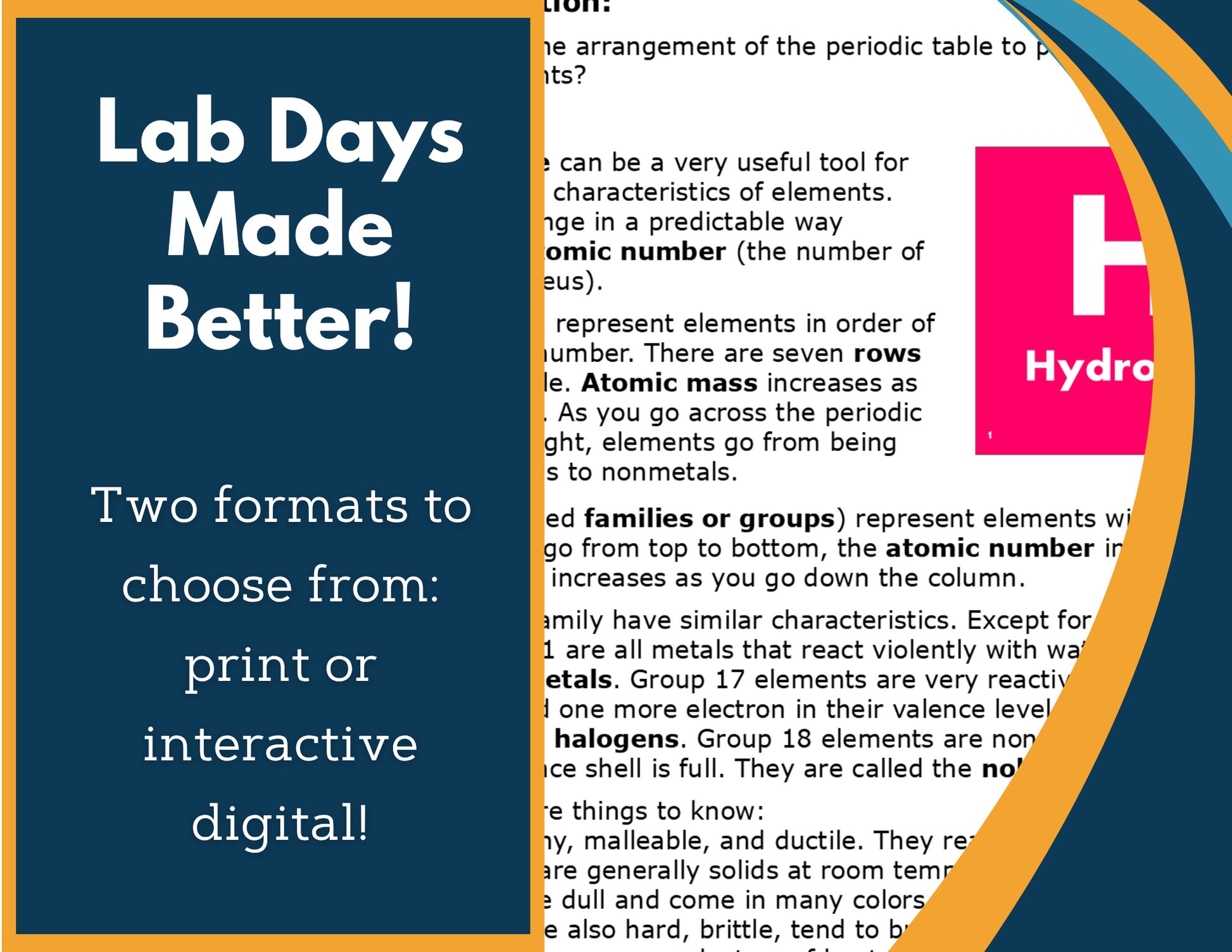 Periodic Table - Reactivity Digital Inquiry Lab - MS 6-8
