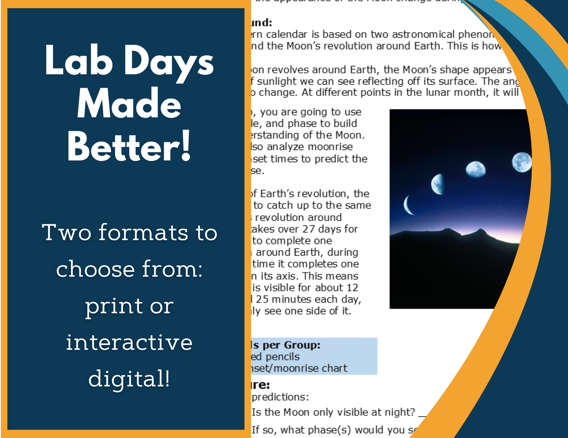 Lunar Cycle Digital Inquiry Lab - MS 6-8