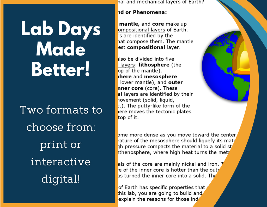 Earth's Layers Digital Inquiry Lab - MS 6-8