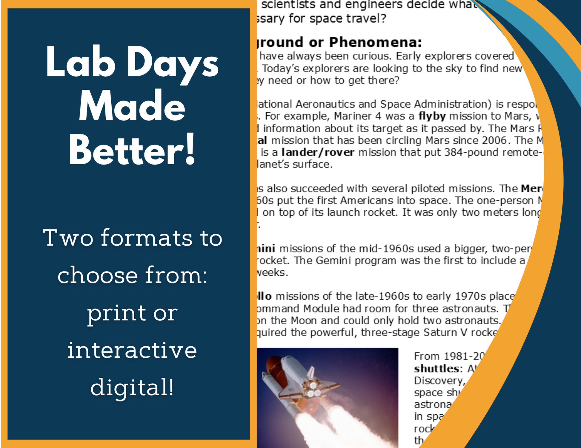 Past & Present Space Travel Digital Inquiry Lab - MS 6-8