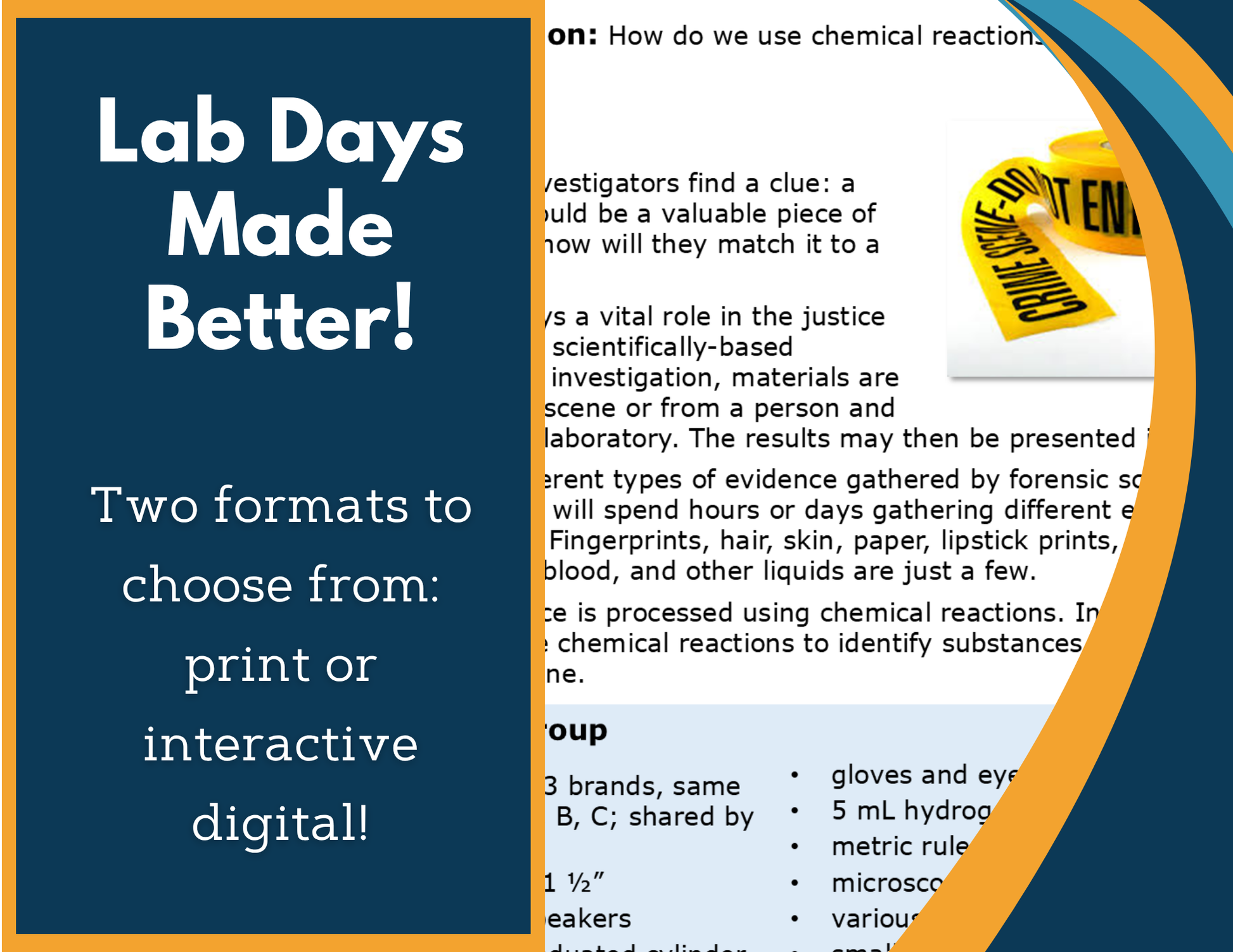 Chemical Reaction-Forensic Edition Digital Inquiry Lab - MS 6-8
