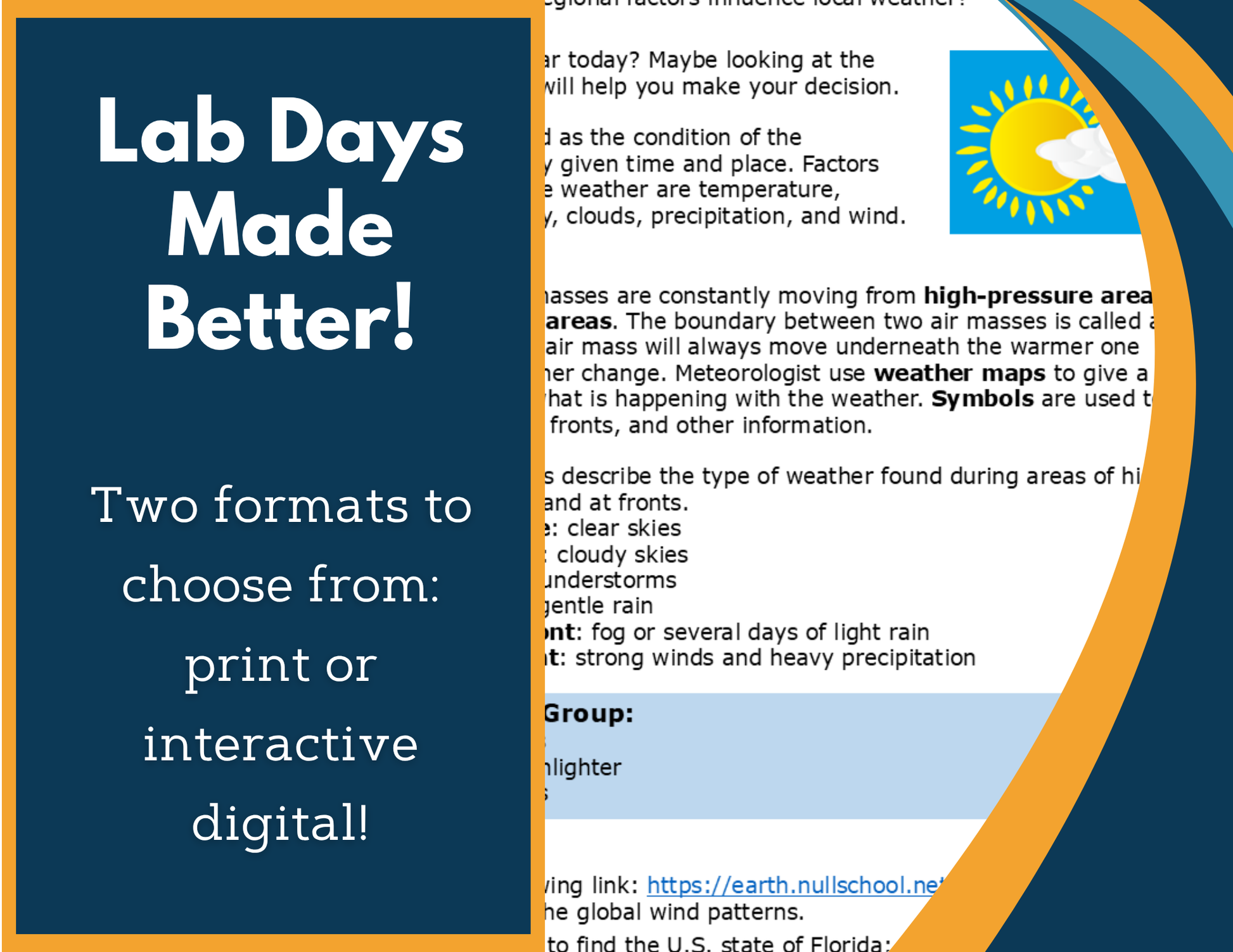 Weather Maps & Air Pressure Digital Inquiry Lab - NGSS MS ESS2-5