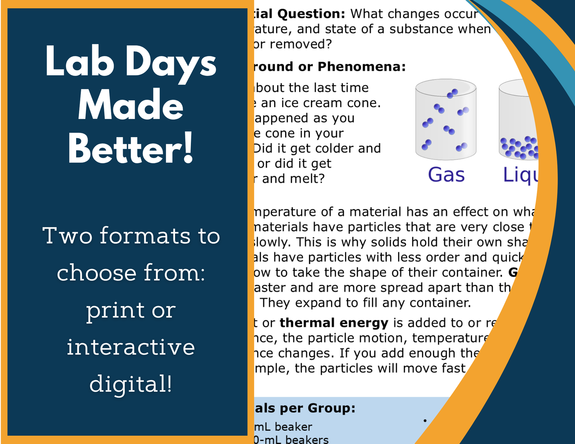 Solids, Liquids, & Gases Digital Inquiry Lab - MS 6-8