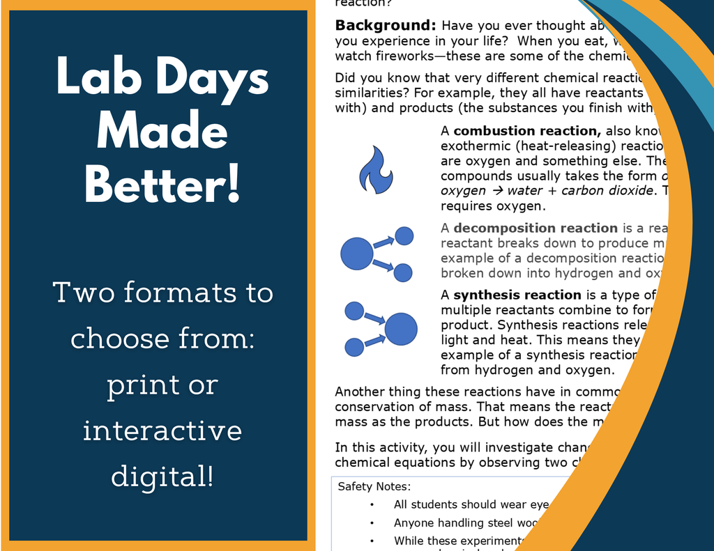 Chemical Reactions & Mass Digital Inquiry Lab - MS 6-8