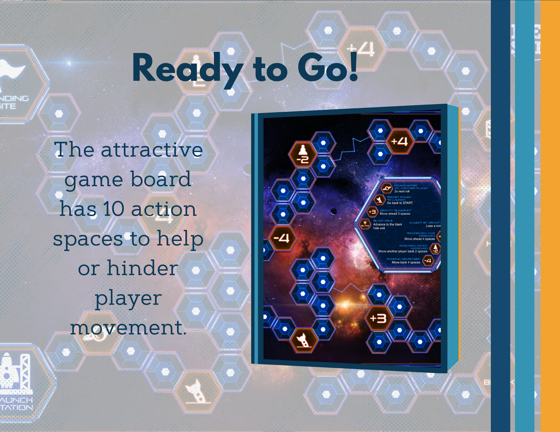 Space-themed Game Board with Editable Cards
