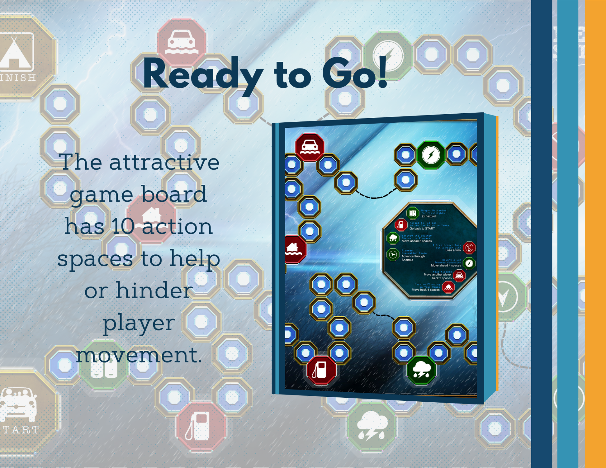 Weather-themed Game Board with Editable Cards