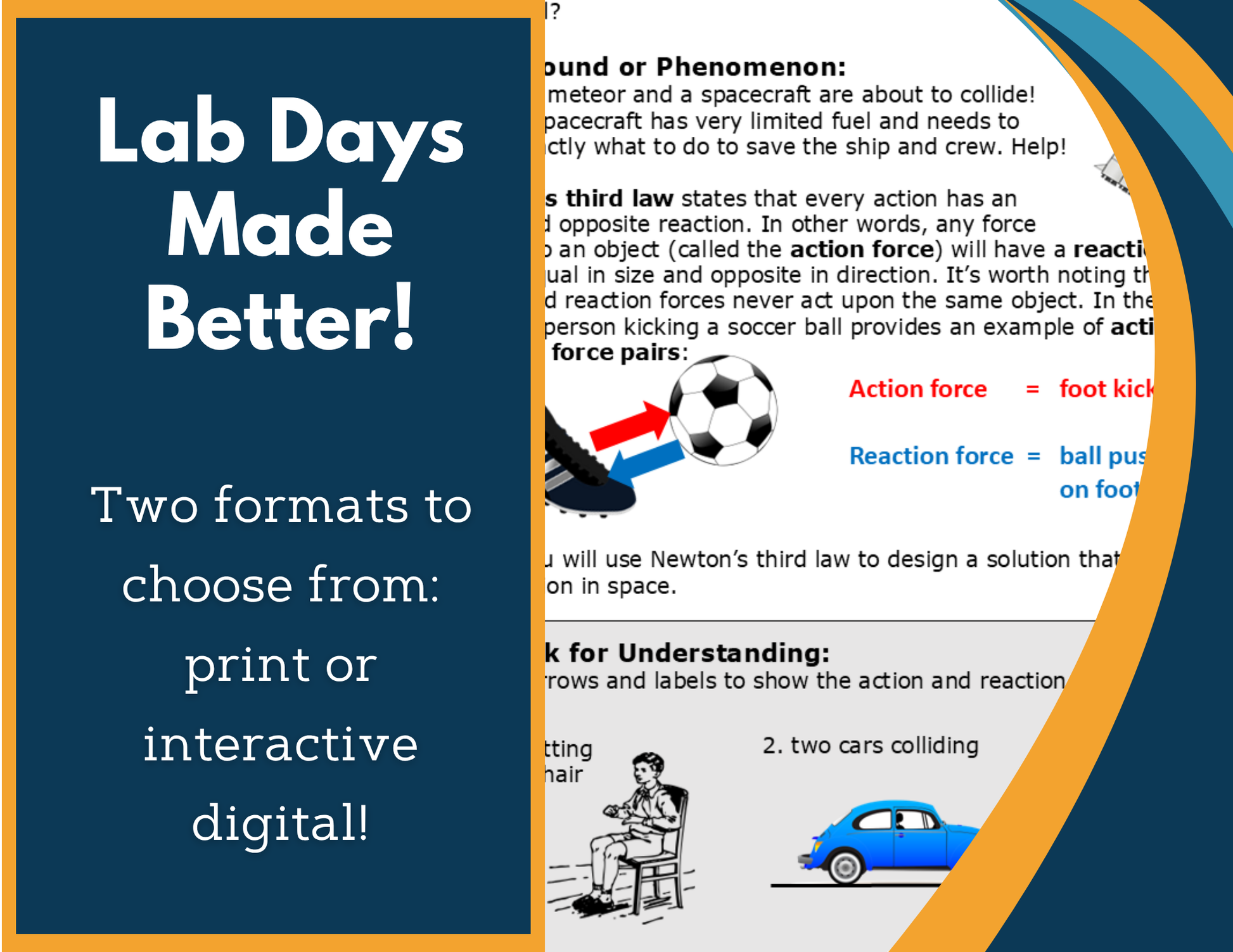Newton's Third Law Digital Inquiry Lab - NGSS MS PS2-1