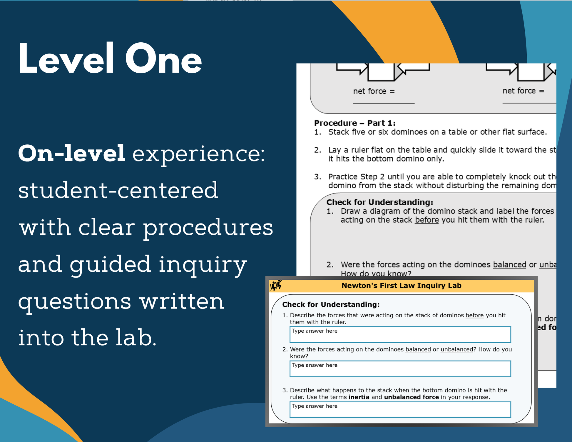 Newton's First Law Digital Inquiry Lab - MS 6-8
