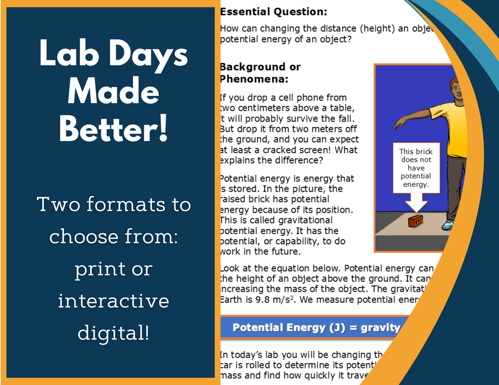 Distance & Potential Energy Digital Inquiry Lab - NGSS MS PS3-2