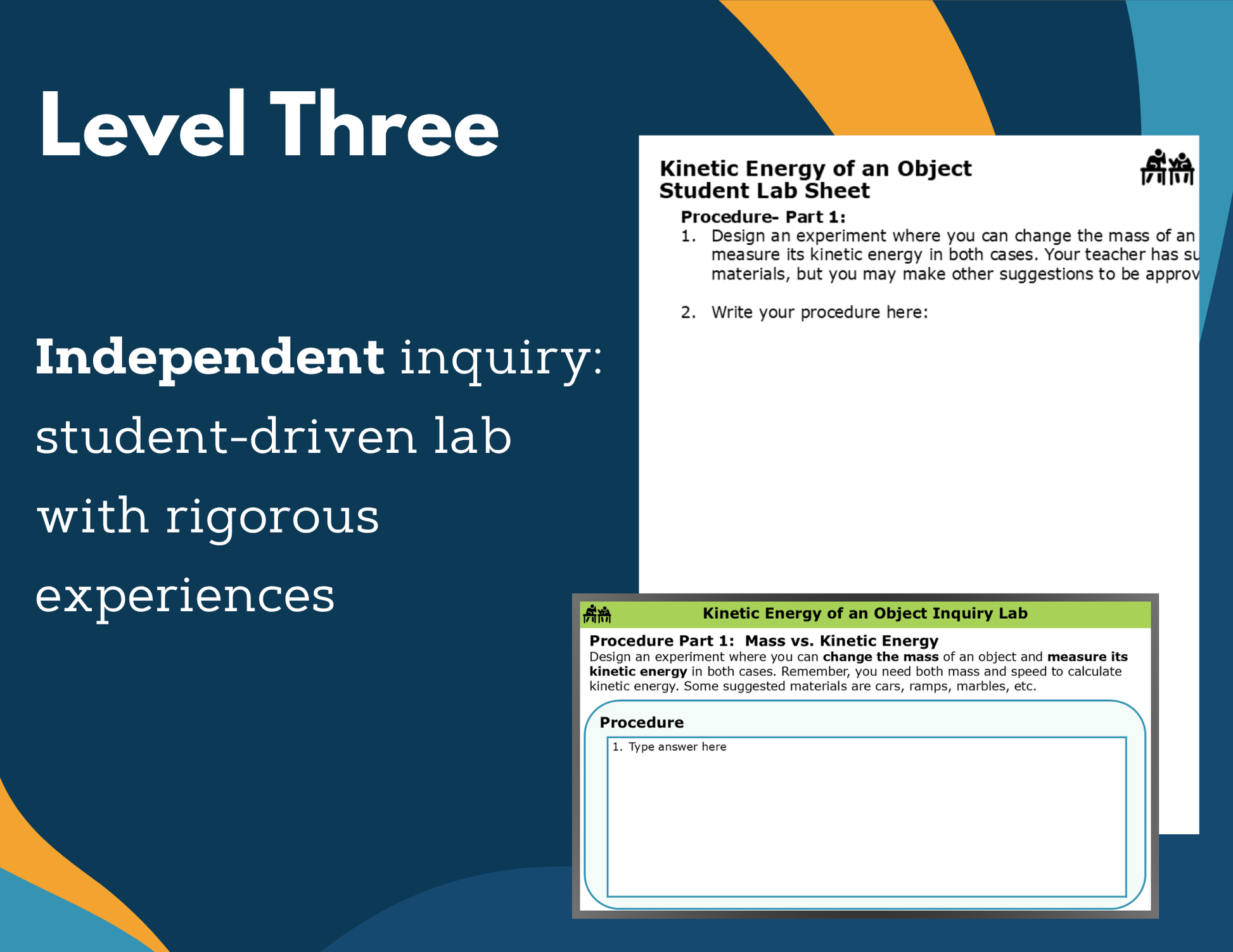 Kinetic Energy of an Object Digital Inquiry Lab - NGSS MS PS3-1