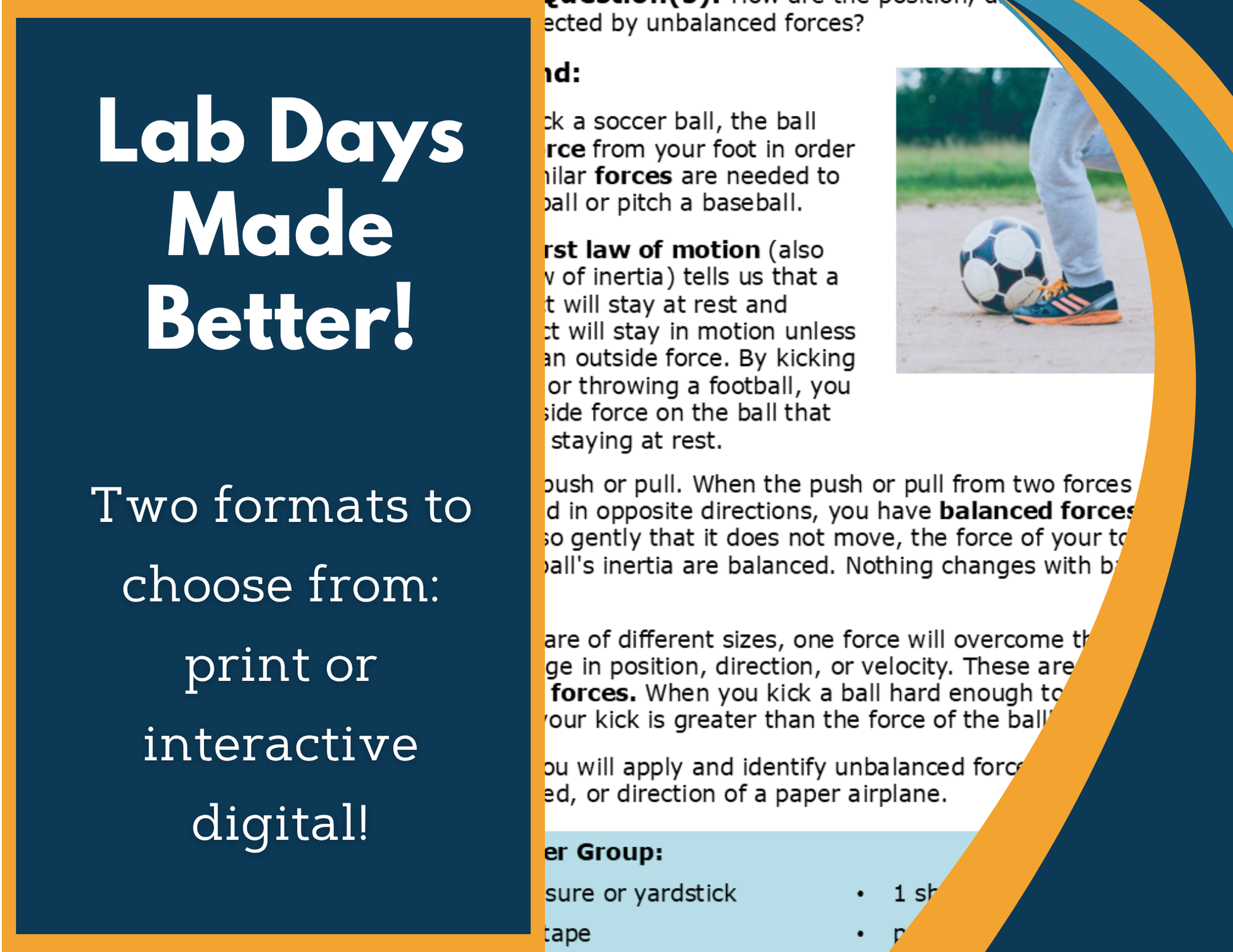 Balanced & Unbalanced Forces Digital Inquiry Lab - MS 6-8