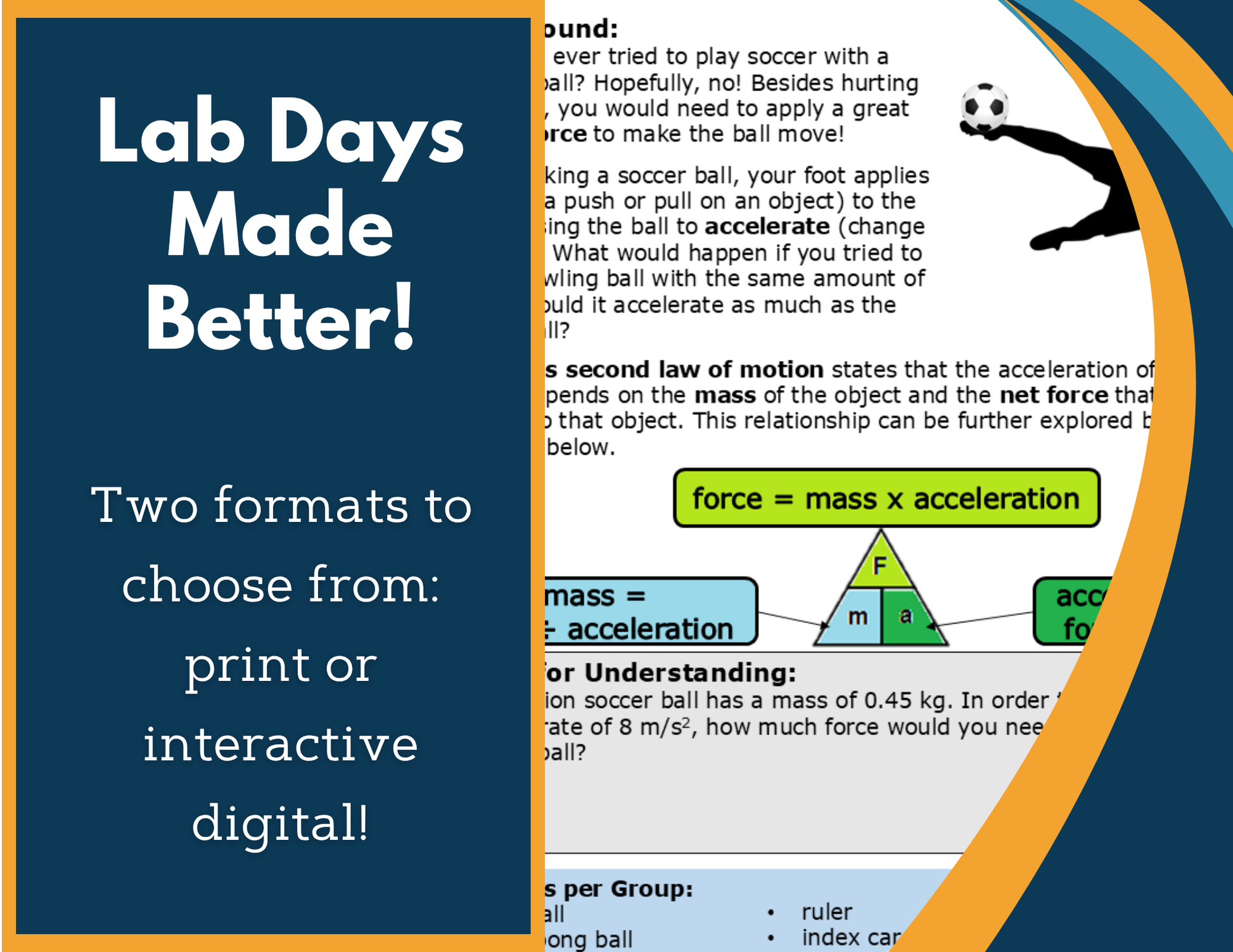 Newton's Second Law Digital Inquiry Lab - NGSS MS PS2-2