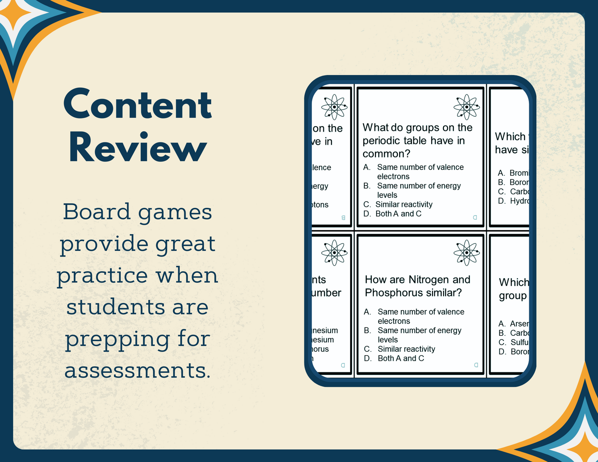 Chemistry-themed Board Game & Cards with Differentiated Card Sets - MS 6-8
