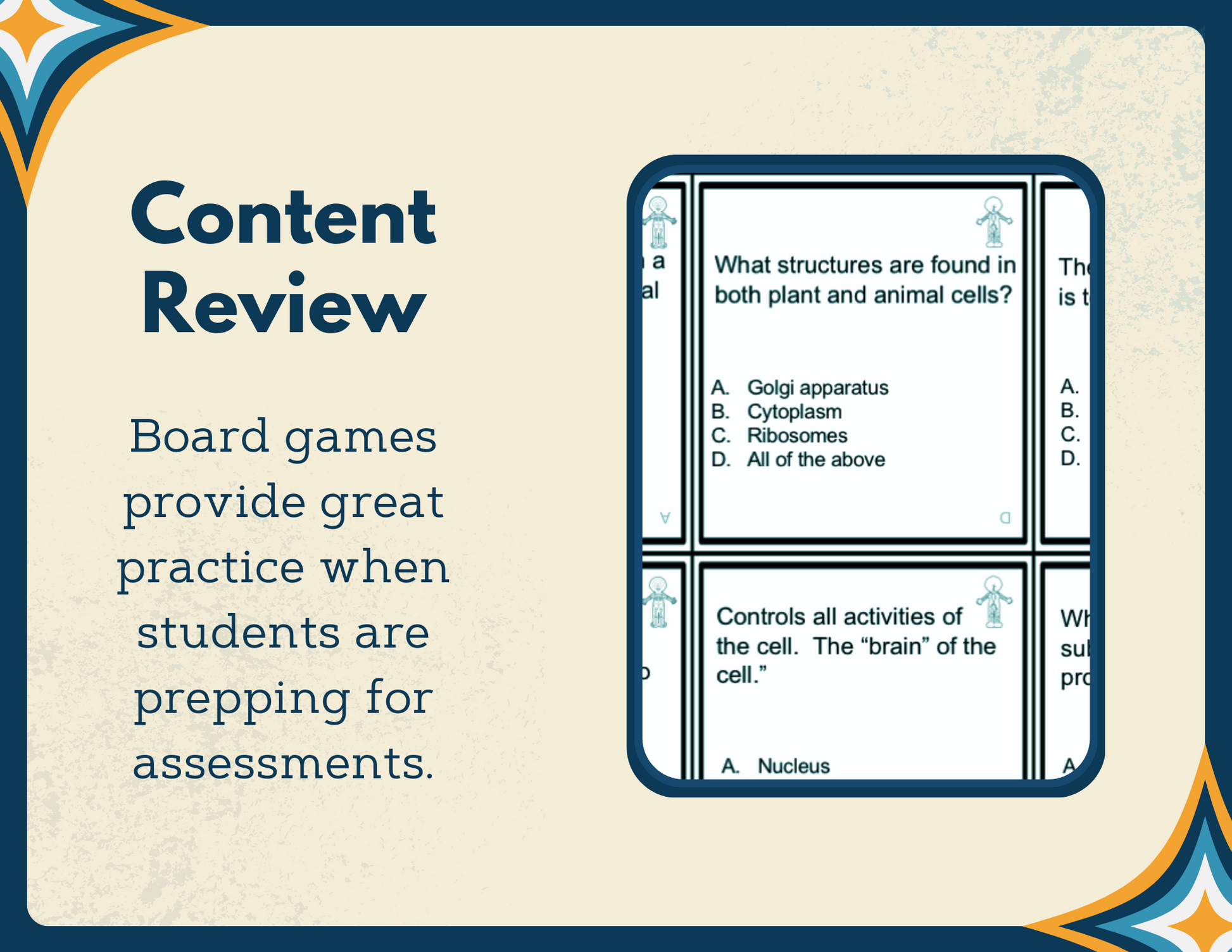 Game Board Cards Supplement with 140 Cards for Each Game - MS 6-8